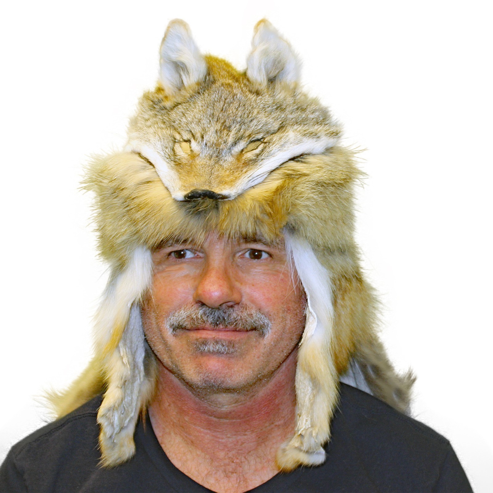 Glacier Wear Coyote Mountain Man Hat with Cape hts1655