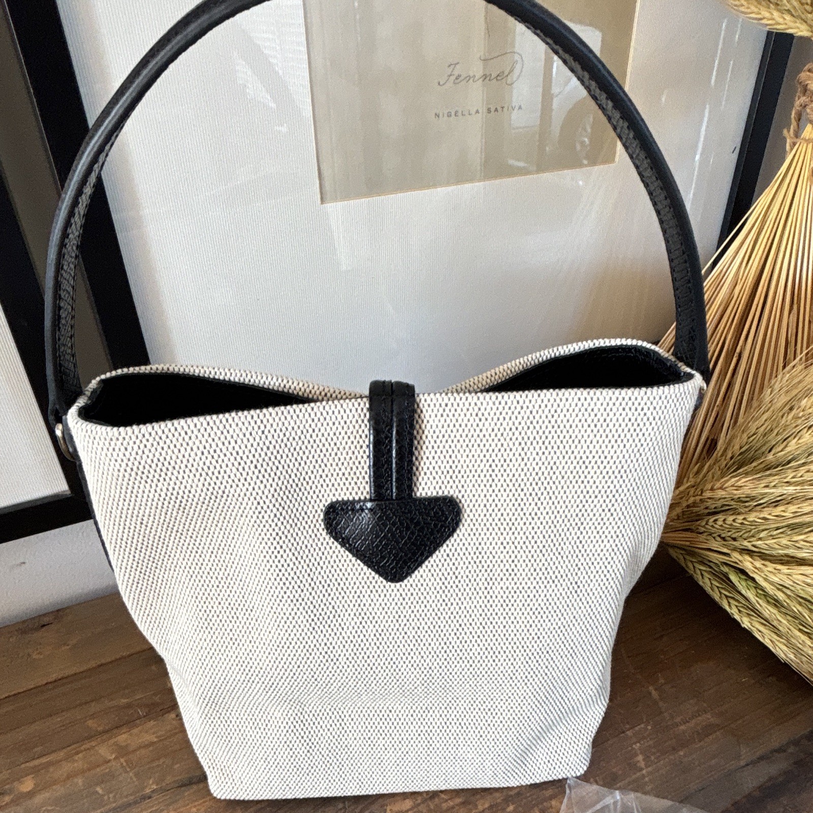 Longchamp Paris Roseau XS Crossbody Beige/Black Top