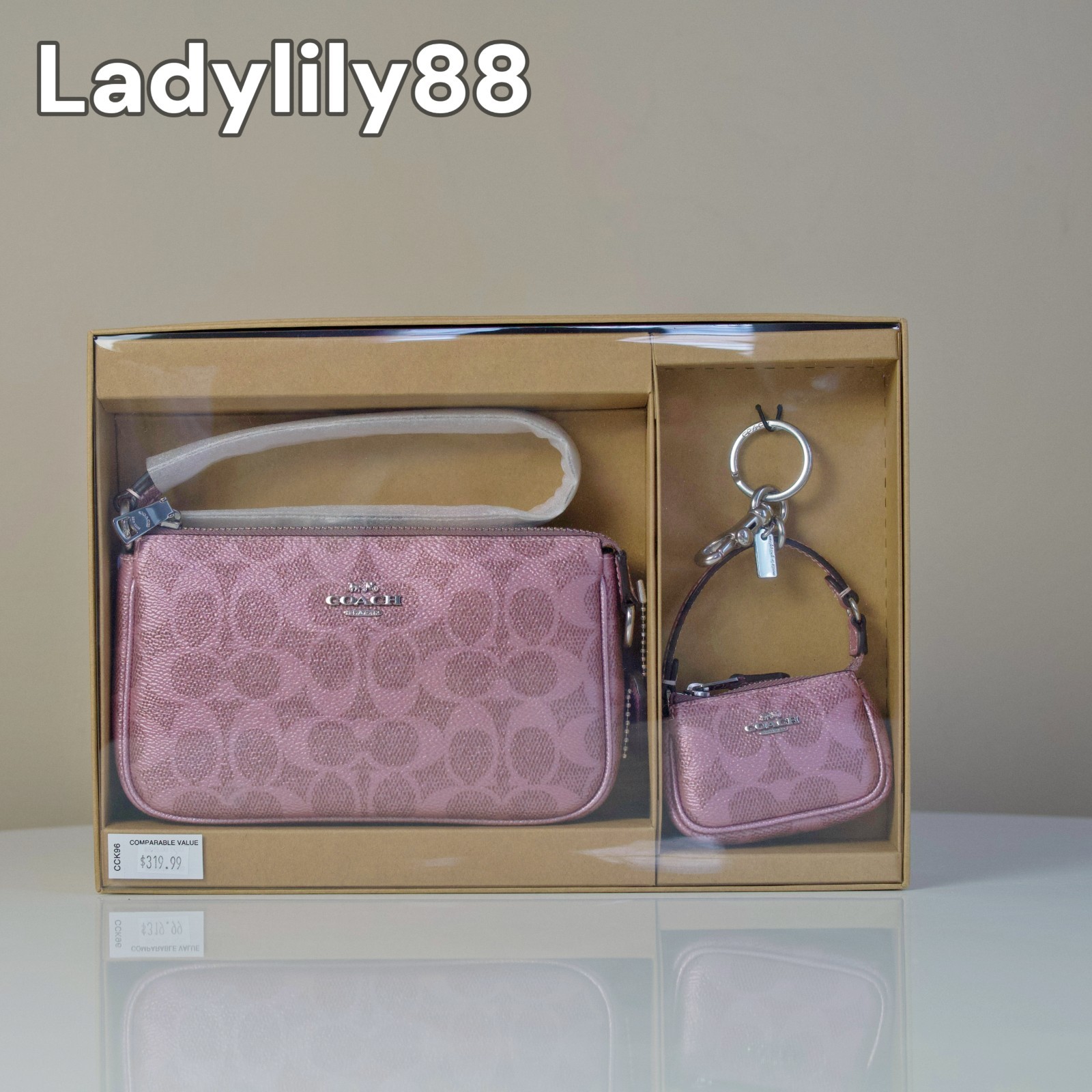 NWT Coach CCK96 Boxed Nolita 19 And Nolita Bag Charm Set In Signature Canvas