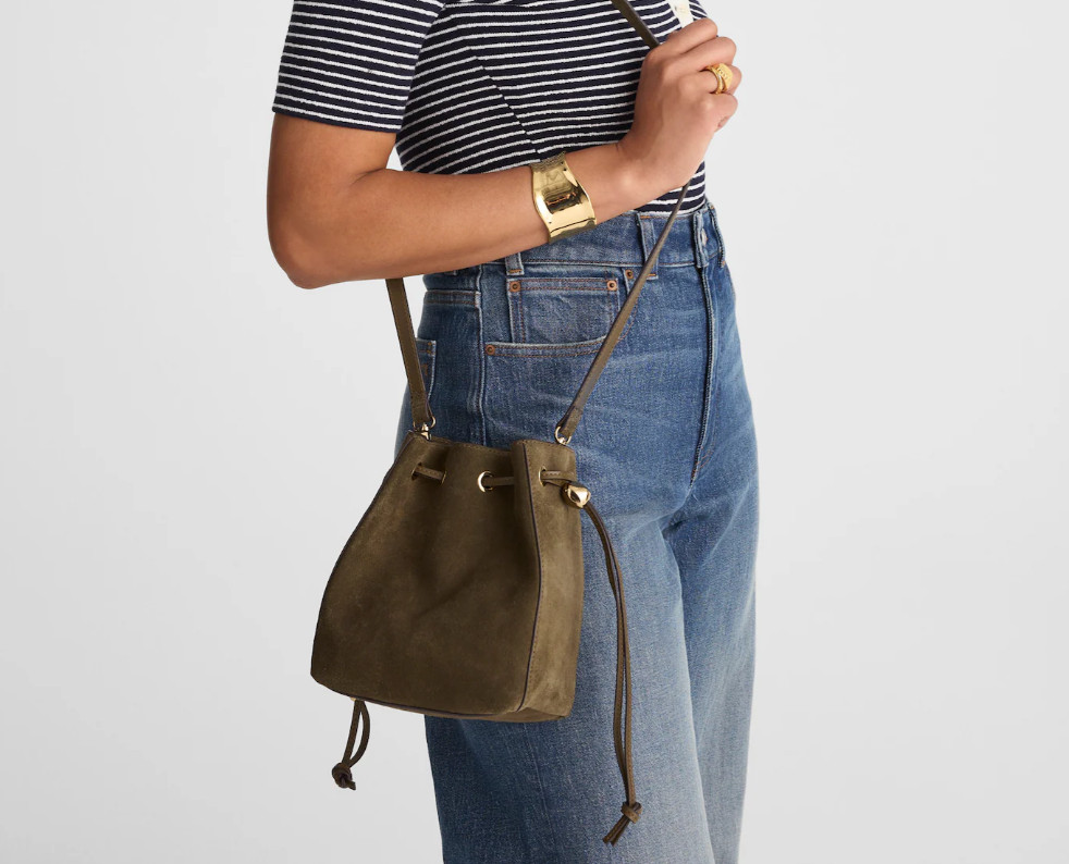 Madewell The Mini Drawstring Crossbody Bucket Bag