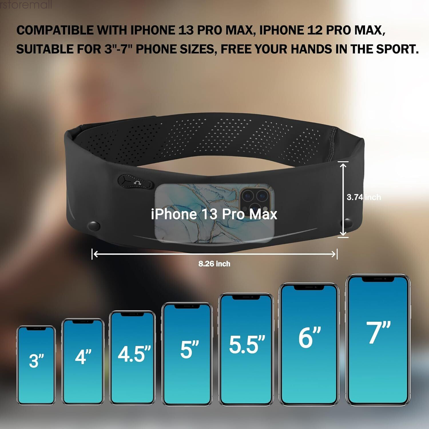 Running Belt, Adjustable Runner Waist Pack with Phone Holder for Fitness Jogging