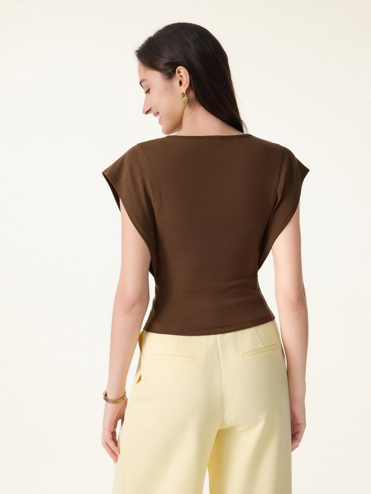 OGL Cotton Lyocell V-Neck Summer Tee