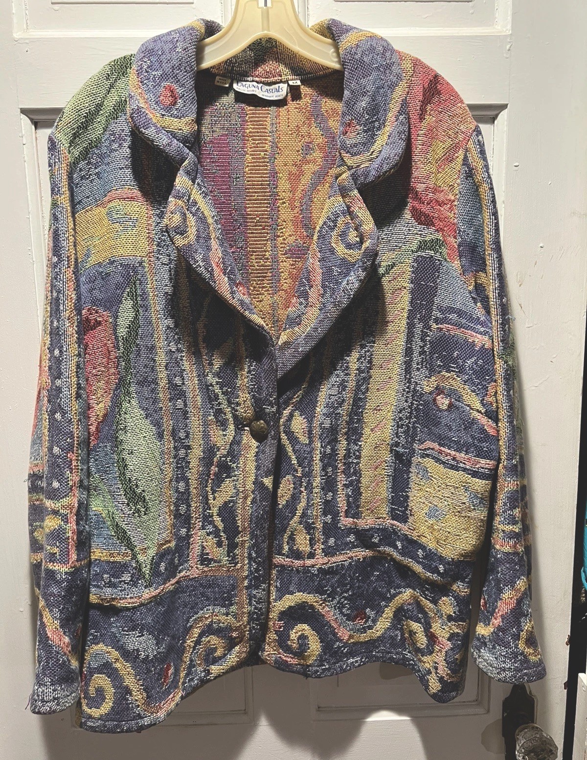 LAGUNA CASUALS PALM DESERT LAGUNA BEACH VINTAGE COTTON JACKET MED
