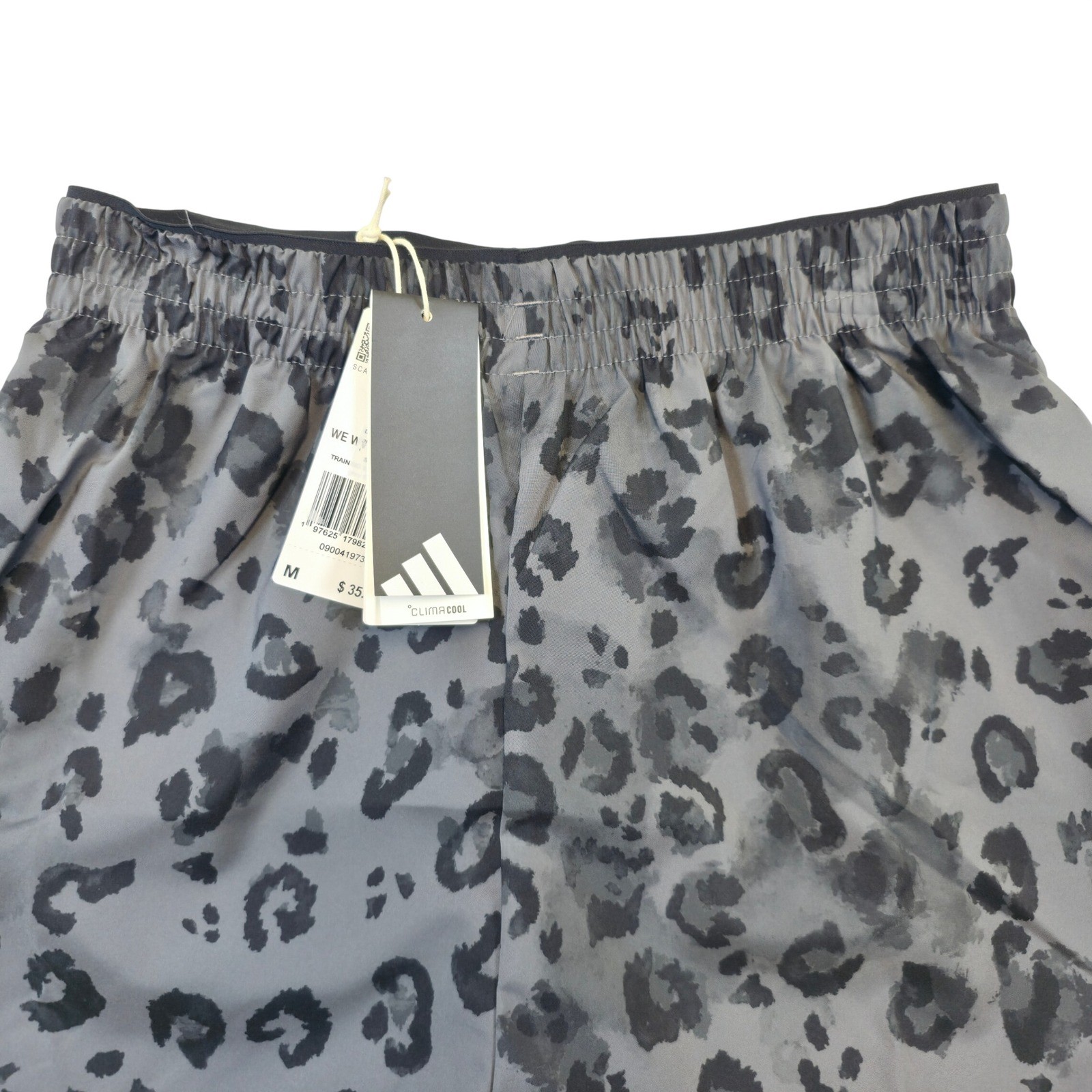 adidas Grey Leopard Print Running Shorts M 100% Recycled Polyester New With Tags