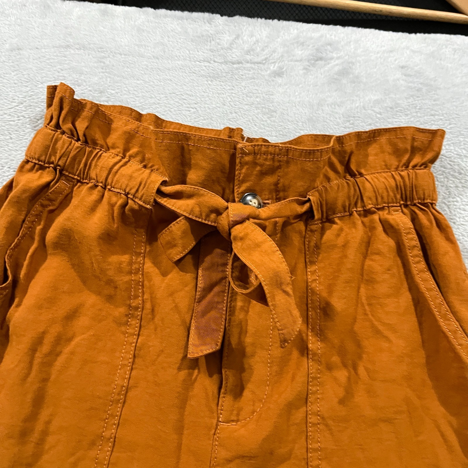 Madewell Pants S Dunaway Paperbag Ankle Tie Waist Belted High Rise Burnt Orange