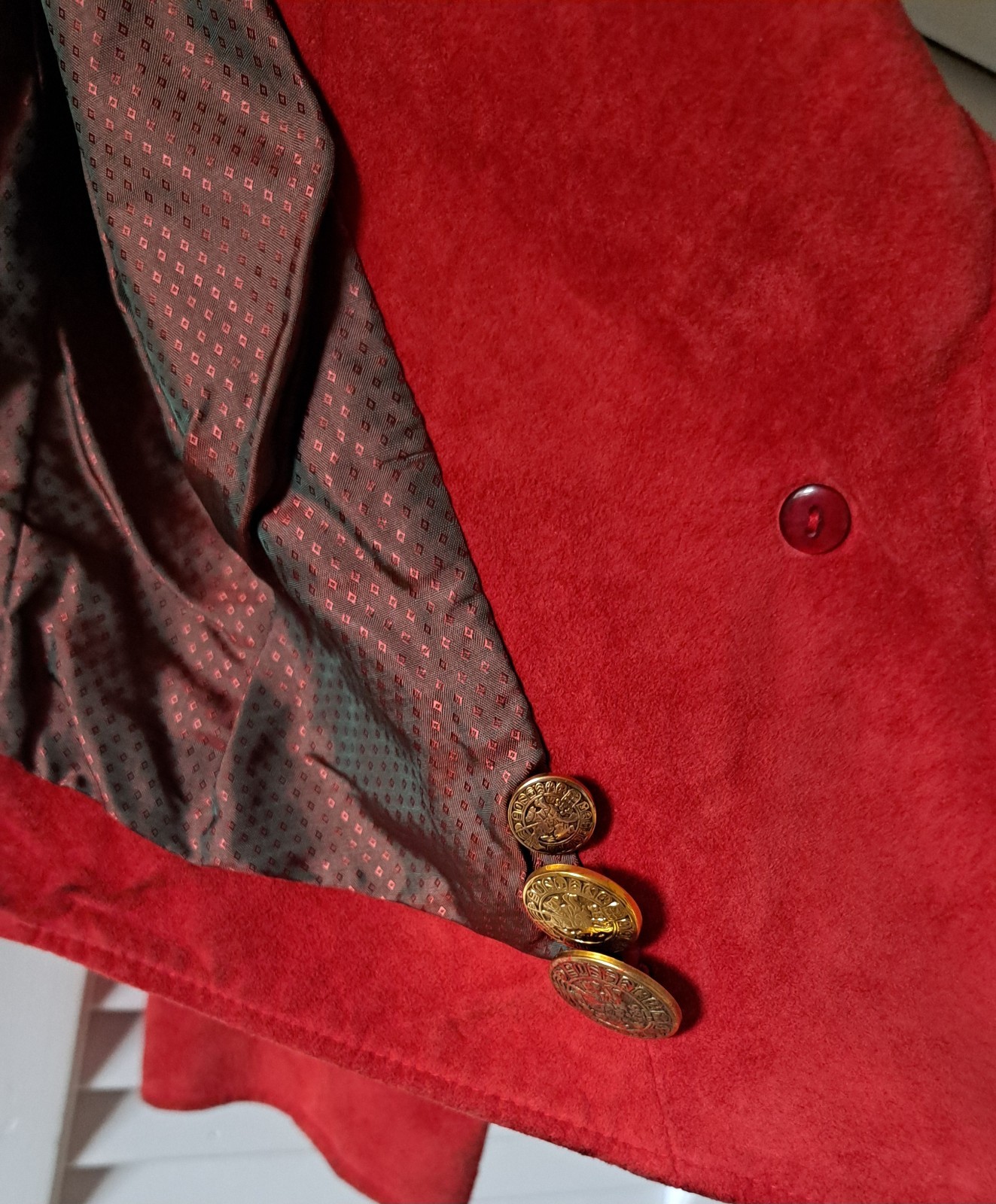 Madeleine Size 40/12 Red Genuine Leather Suade Jacket