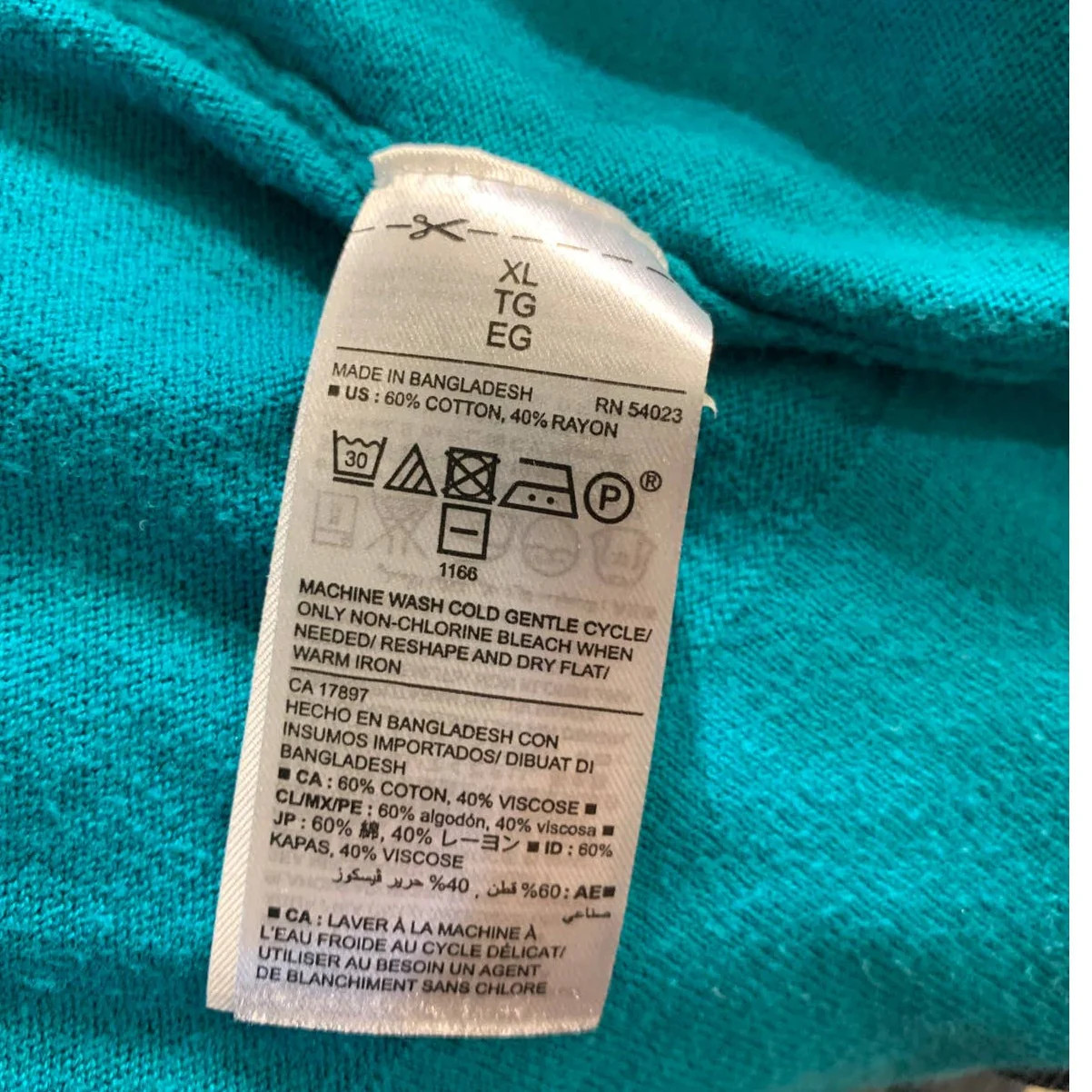 Old Navy XL Teal Green Long Sleeve Cotton Blend Open Cardigan Sweater