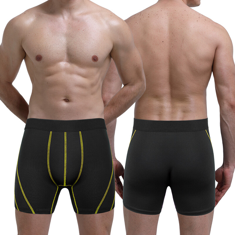 5 Pack Compression Boxer Shorts Men Sport Athletic Workout Running Underwear US