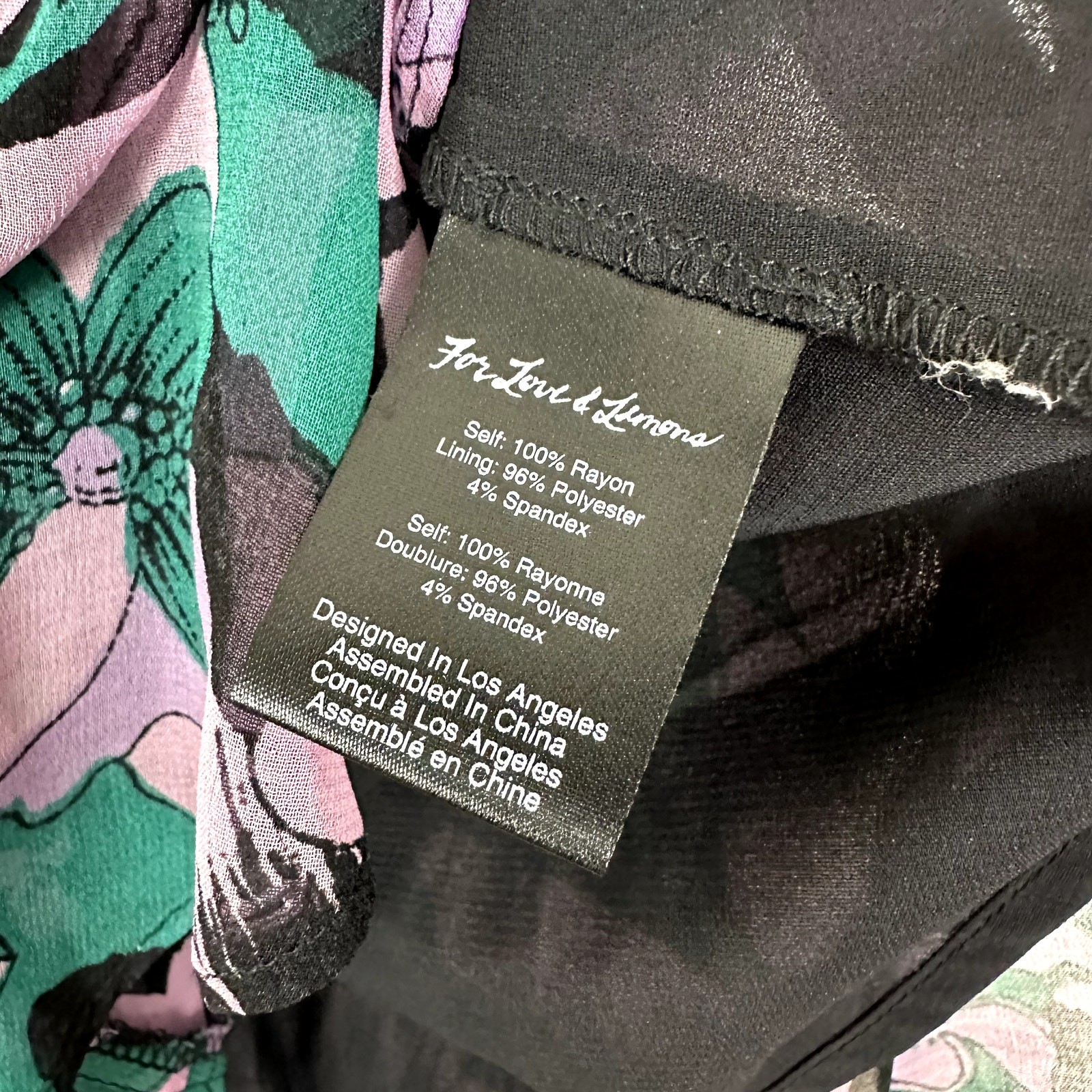 For Love and Lemons Maritza Floral One Shoulder Mini Dress Size Medium