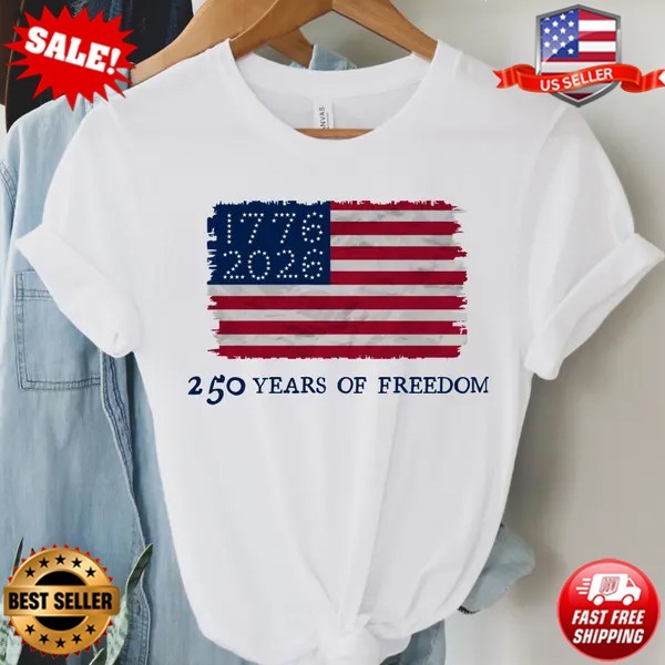 American 250 shirt, 250th Anniversary Shirt, 4th of July Patriotic T-Shirt S-5XL