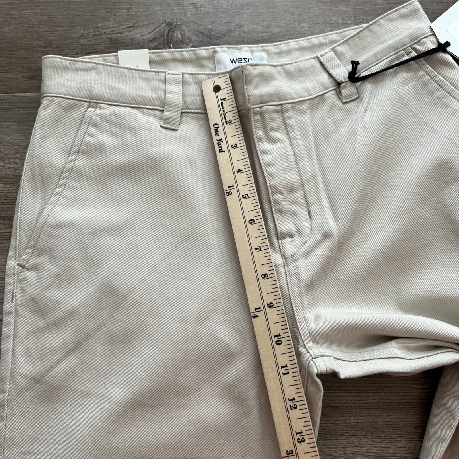 WESC Eddys Chino Pant Mens 30×32 Moon Beam Straight Fit Cotton NWT