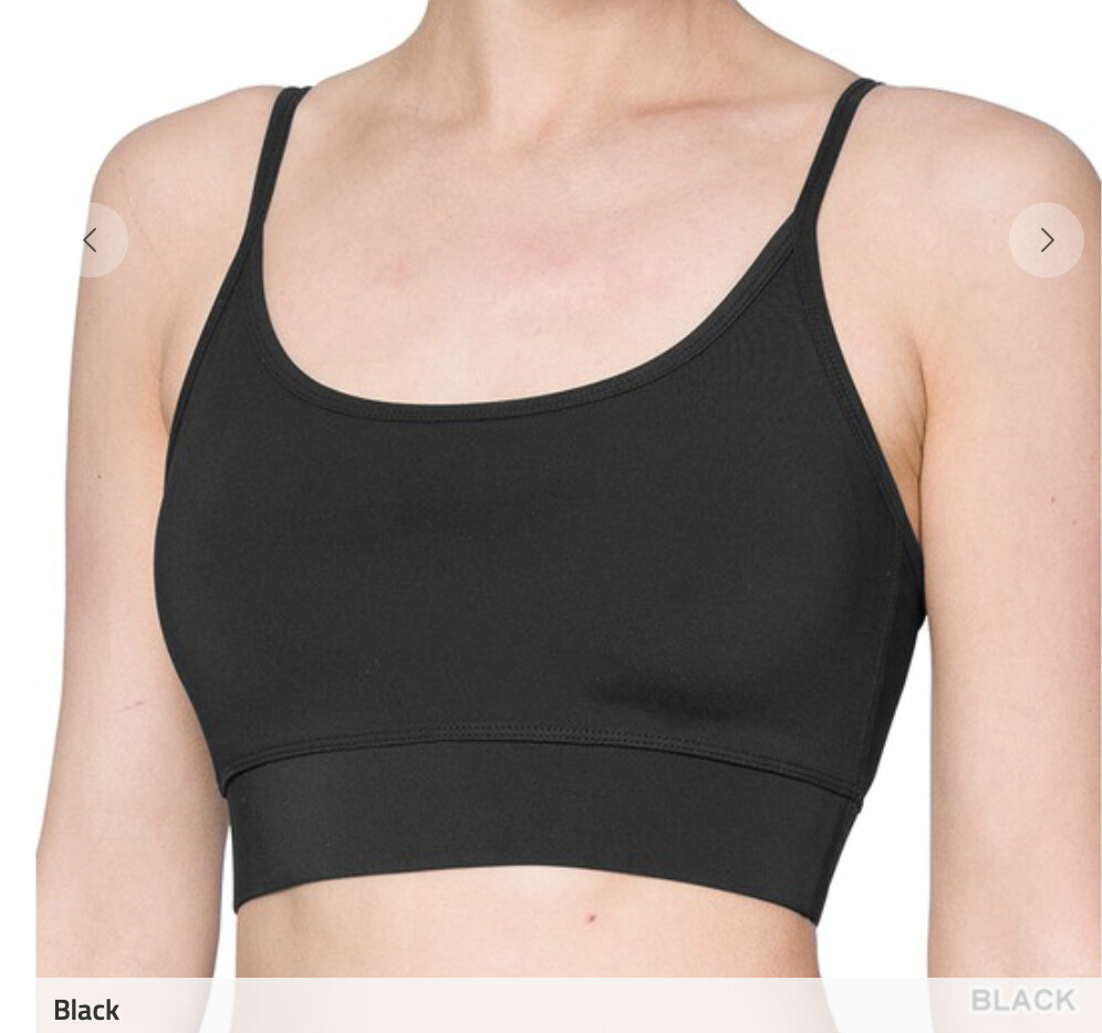 ZENANA Athletic adjustable strap bra Removable pads Workout