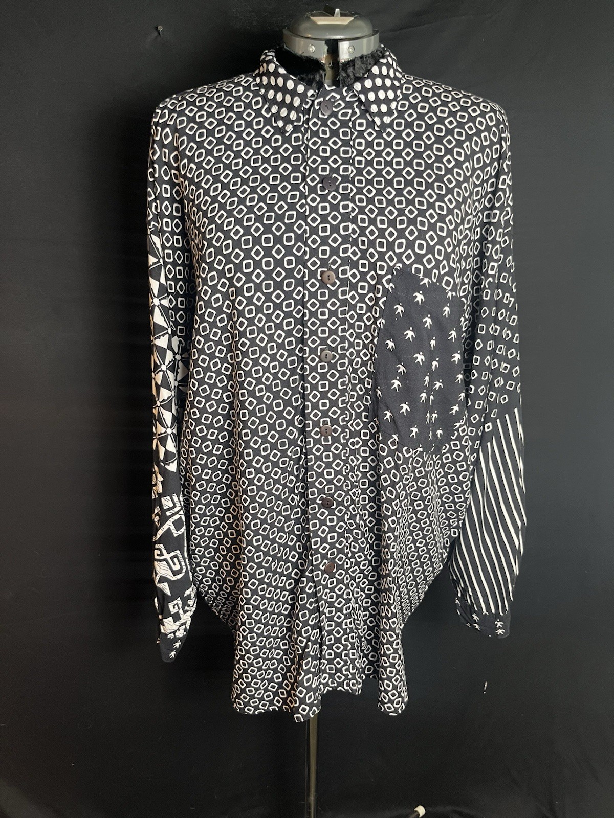 Vintage 90’s Oversized Multi Patterned Long Sleeve Shirt by ‘We Be Bop’ Sz XL-2X