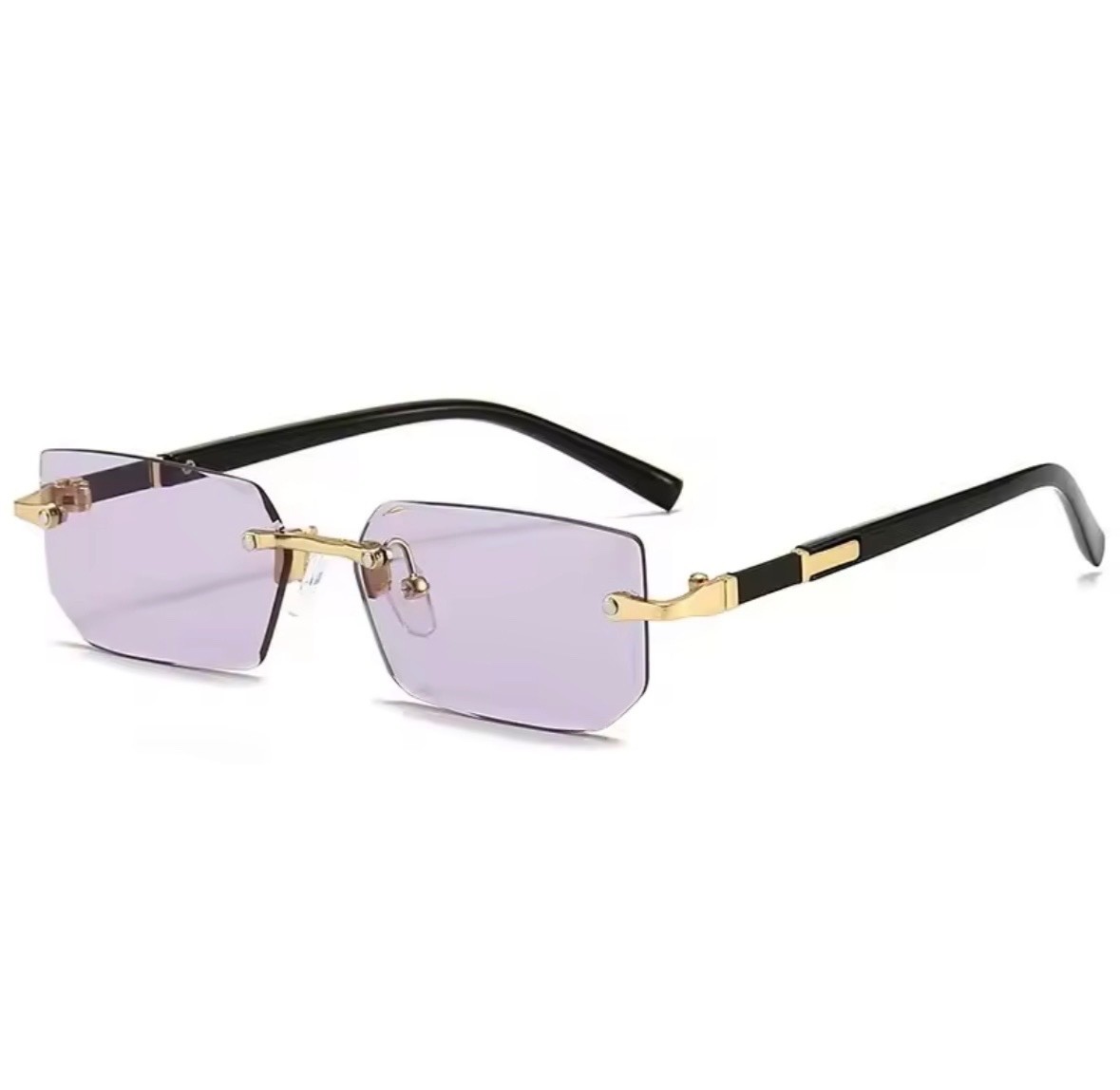 Vintage Rimless Rectangle Sunglasses Retro Fashion Shades Men Women.