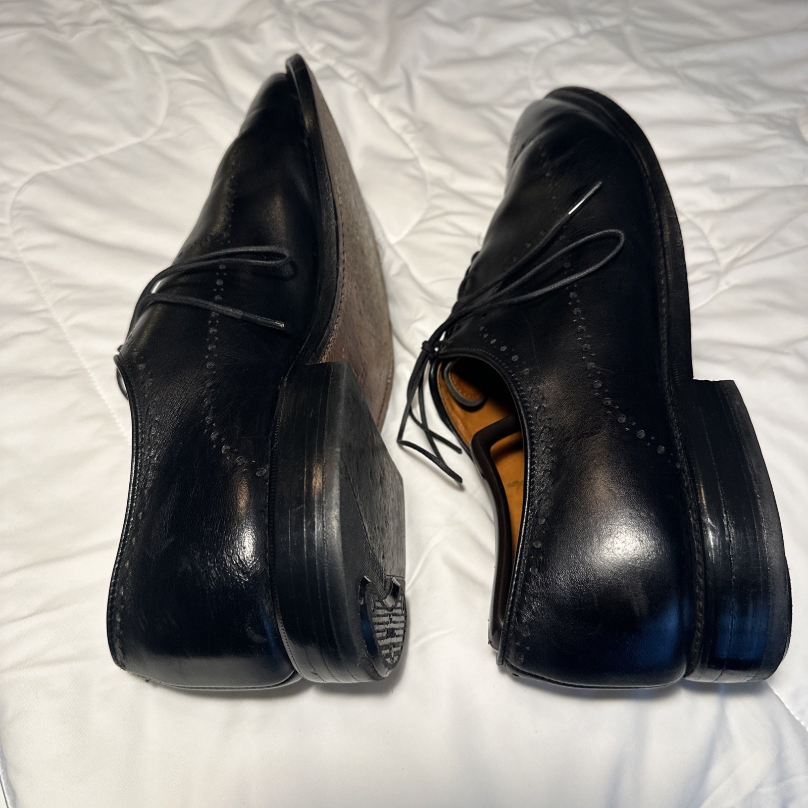 Allen Edmonds Fairfax Black Oxford Shoes 11 EEE Leather Brogue