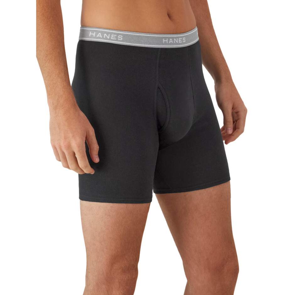 Hanes Men’s Cotton Boxer Briefs 10 Pack Tagless Moisture Wicking Comfort Flex
