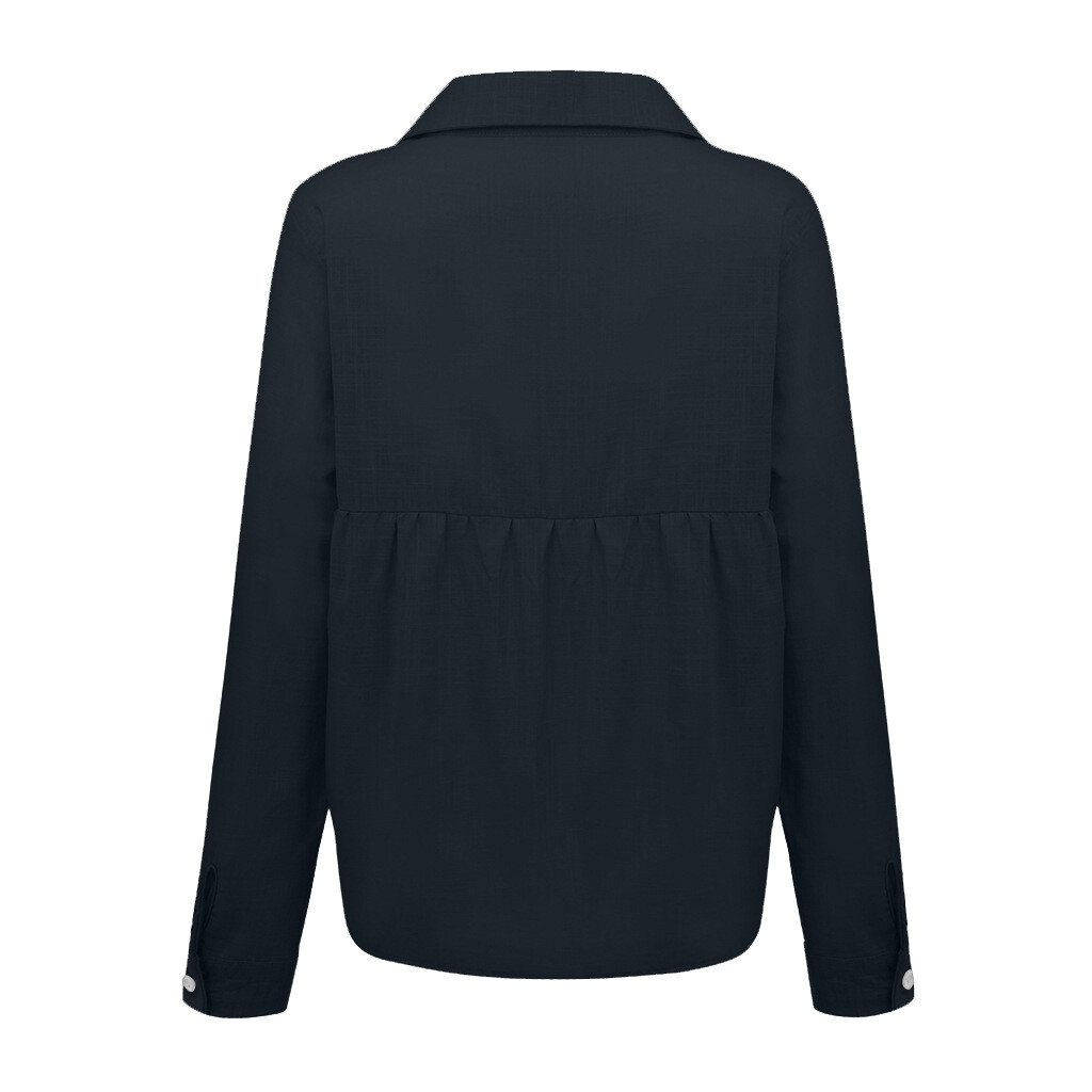 Women’s Long Sleeve Cotton Linen Shirt Elegant Casual Button Down Blouse Tops