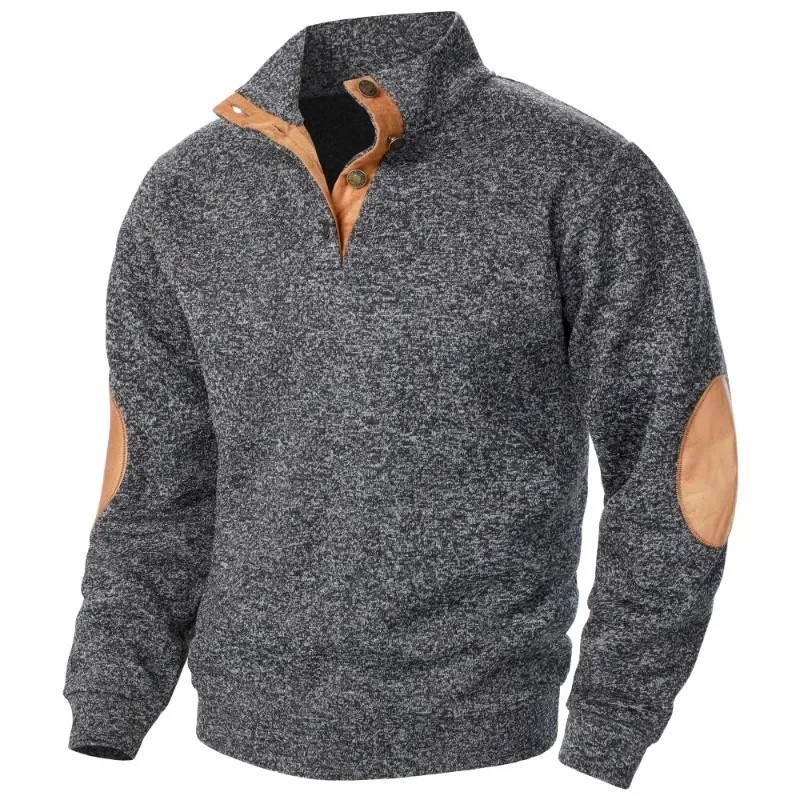 Men’s Long Sleeve Stand Collar Sweatshirt Casual Outdoor Streetwear Pullover
