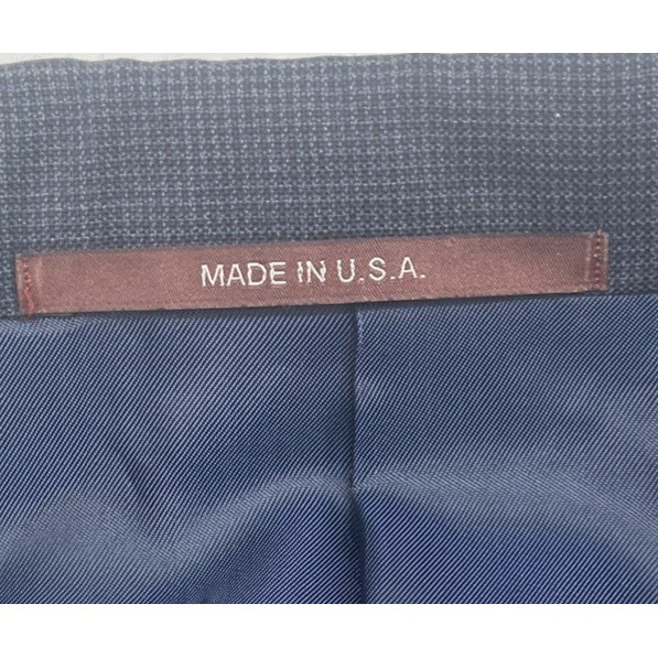 Hickey Freeman Traveler 2 PC Suit Mens 46R 38×31 Solid Navy Blue Soft Light Wool