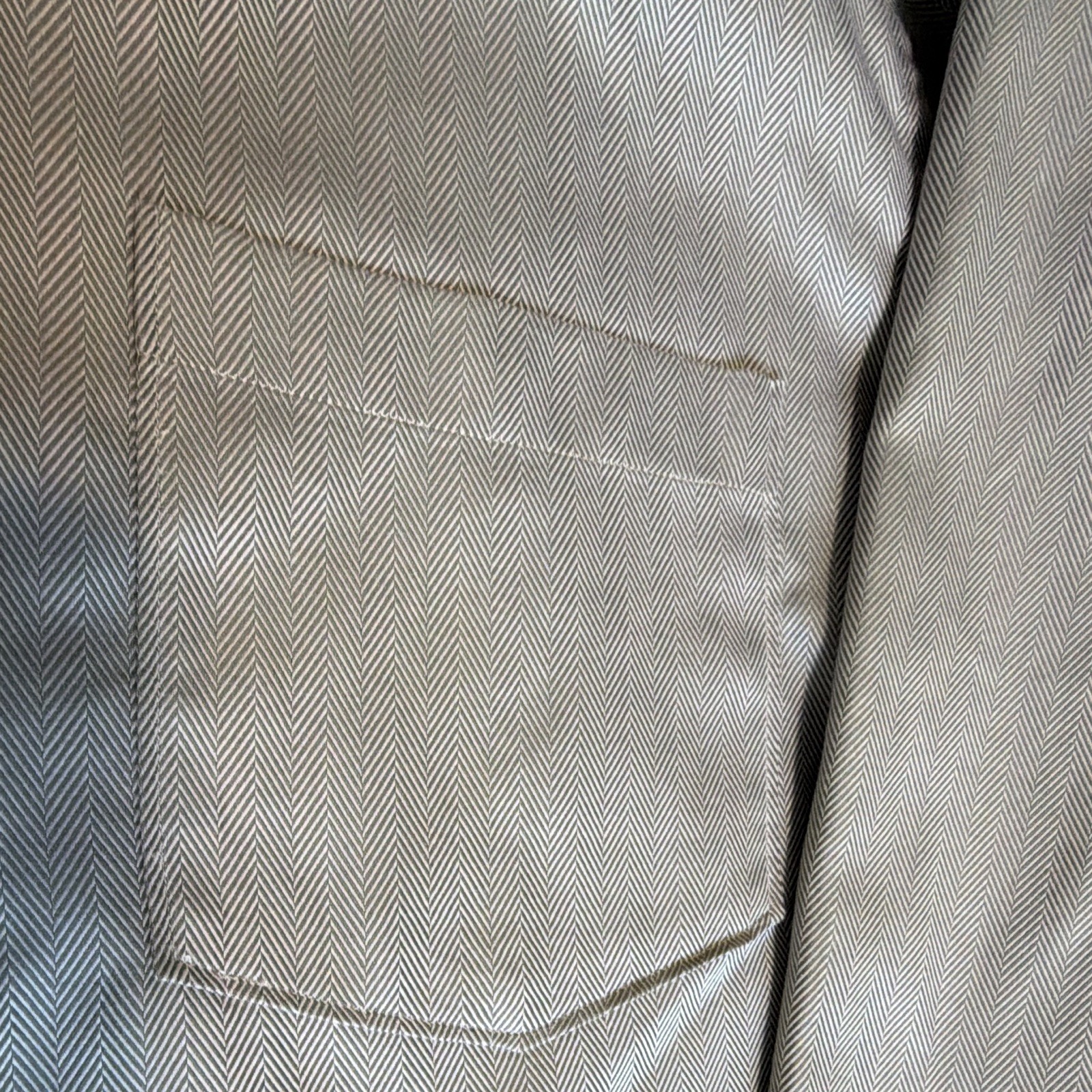 Ermenegildo Zegna Men’s XL Gray Herringbone Dress Shirt Cotton Easy Care 34/35