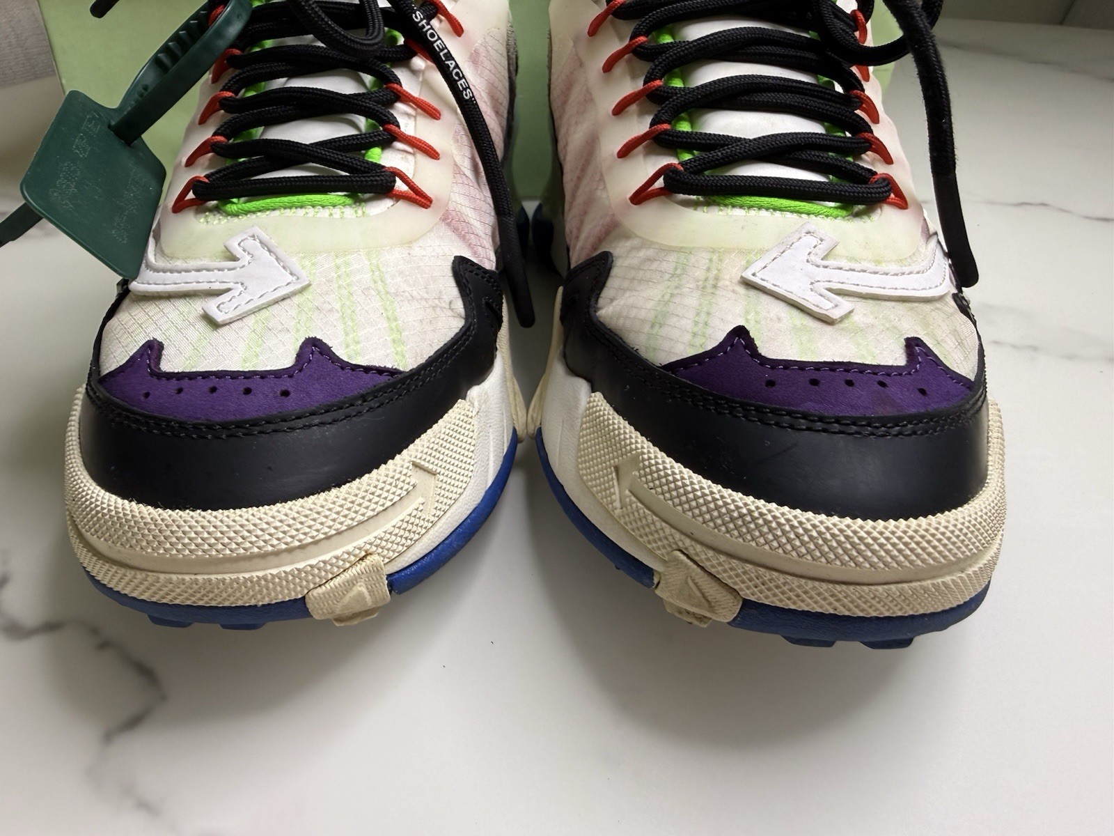 Off-White Odsy-2000 Men’s Low Top Lace-Up Athletic Sneakers White/Black/Blue