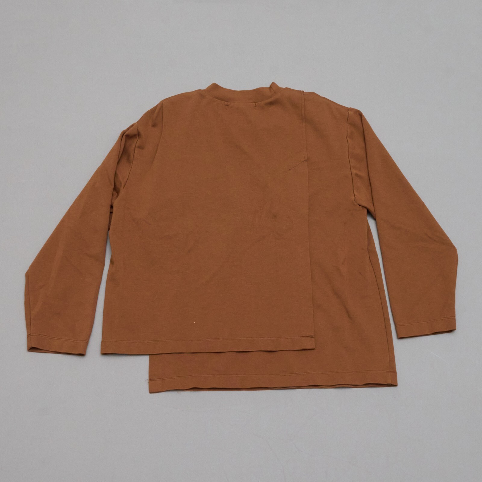 Cullni Men’s Brown Long Sleeve Shirt Size M Asymmetrical Hem Pocket Minimalist