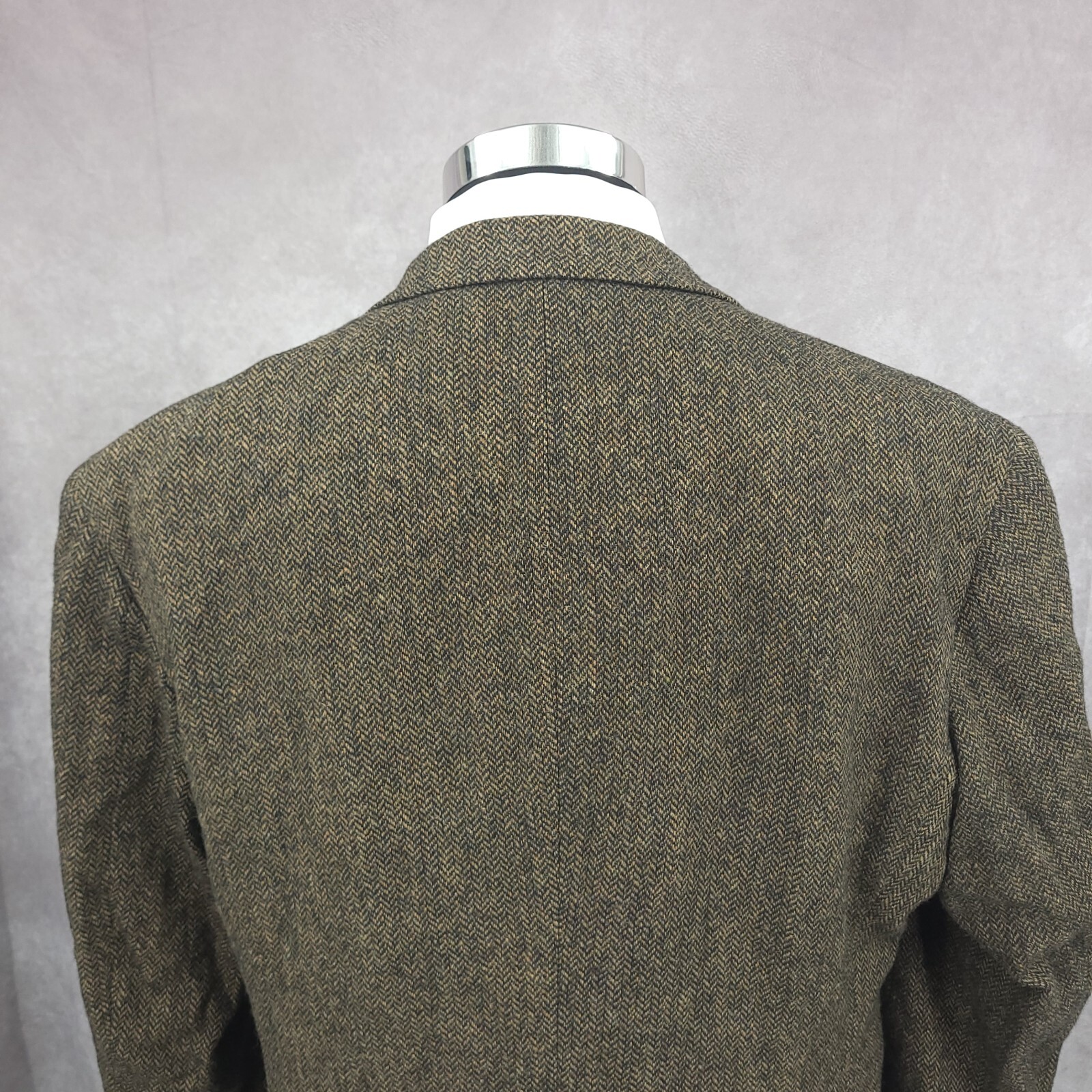 Deansgate Sports Coat Mens 42 Short Herringbone Lambswool Blazer Jacket 2 B Vtg