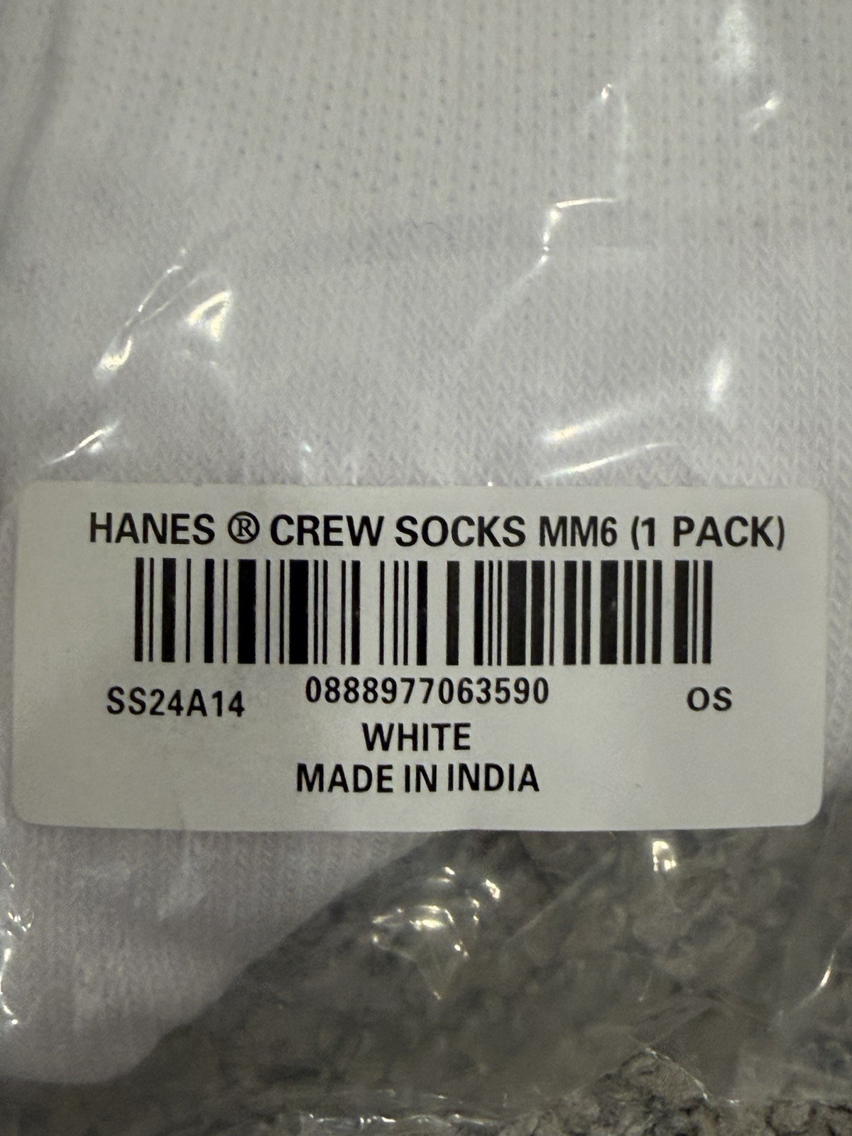 Supreme x MM6 Maison Margiela Hanes Crew Socks White 🔥🧦✨ 1 Pack Free Shipping