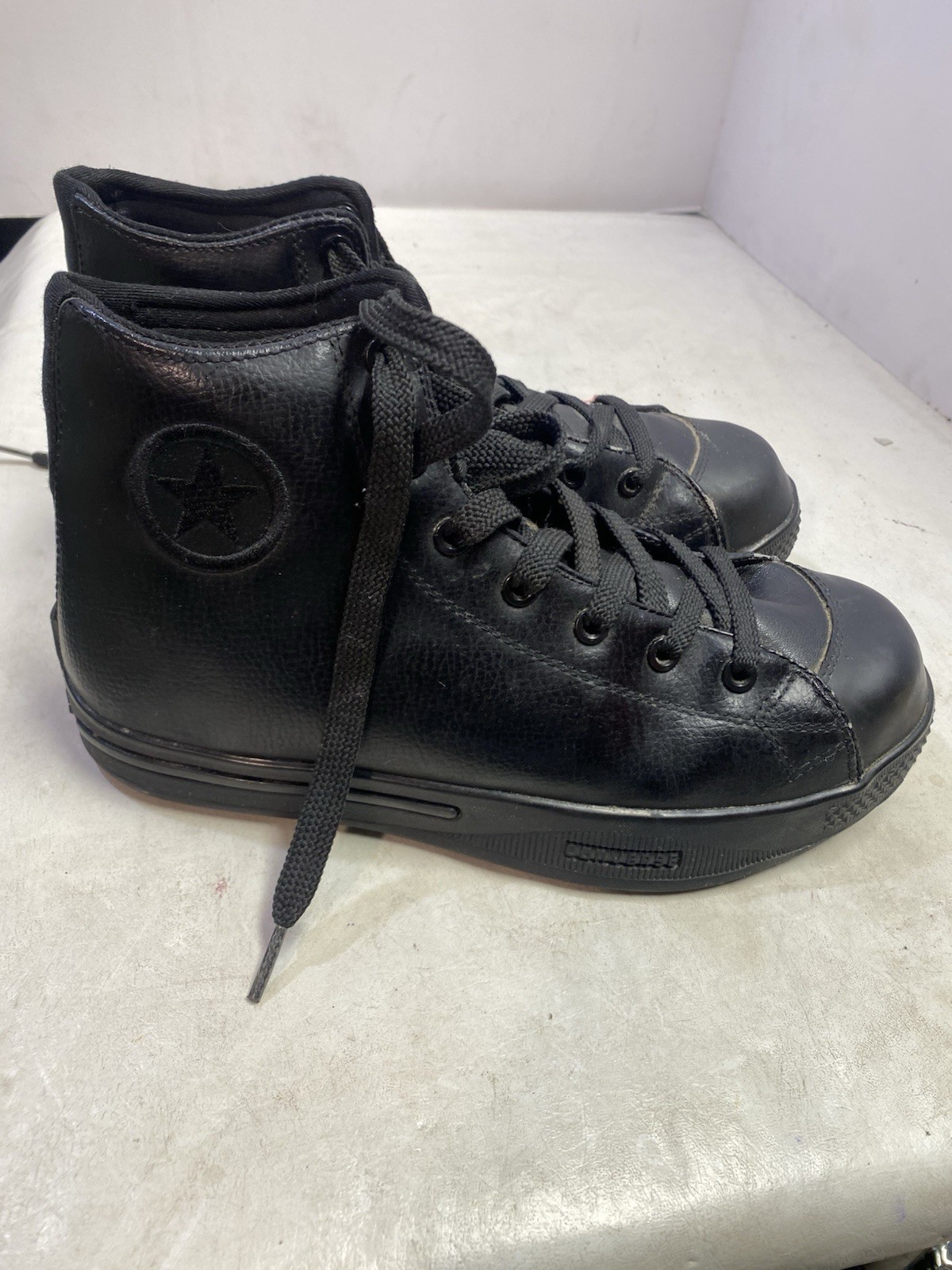 CONVERSE Black ASTM F2413-05  M I/75 C/75 EH STEEL TOE BOOTS SIZE 14M Excellent