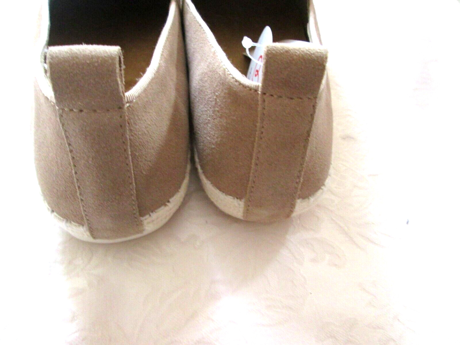 BLONDO WATERPROOF LEATHER SUEDE 7M LT TAN ESPADRILLE FLAT SHOES SEALED SEAMS NEW