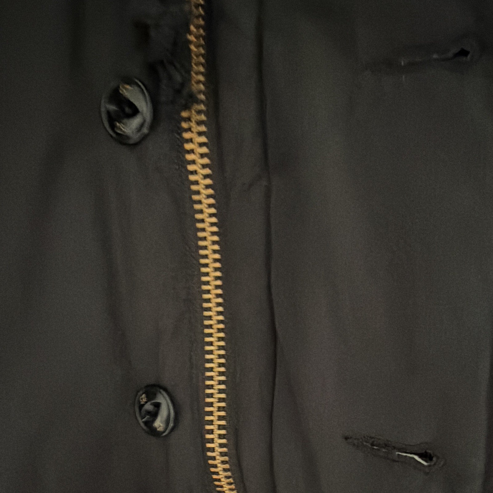 NEIGHBORHOOD Men’s Black Hooded Parka Coat Fur Trim Zip/Button Size L