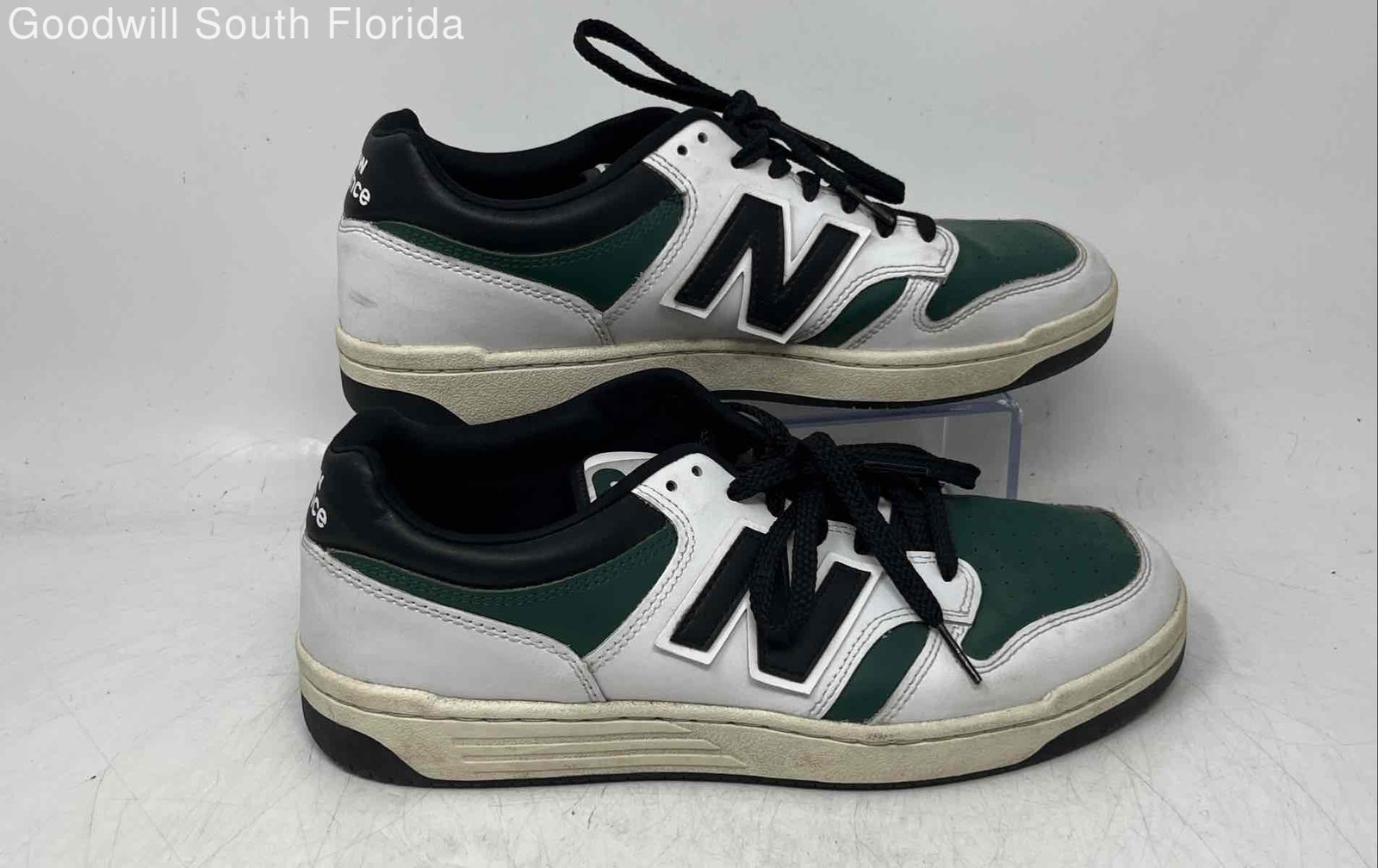 New Balance Unisex 480 BB480LTD White Green Black Sneakers Shoes Size M9 W10.5 D