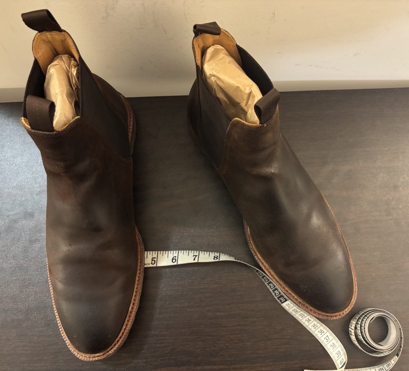 Meermin Wholecut Goodyear Welted Rust Waxy Commander CF Stead Suede Chelsea 10.5