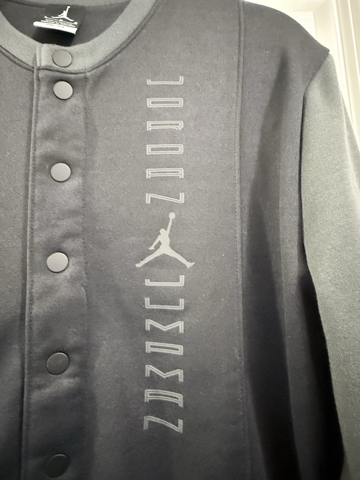 Air Jordan 11 Retro Snap Jacket Men Large Nike Black Gray AH1549-010 Y2K Dry Fit