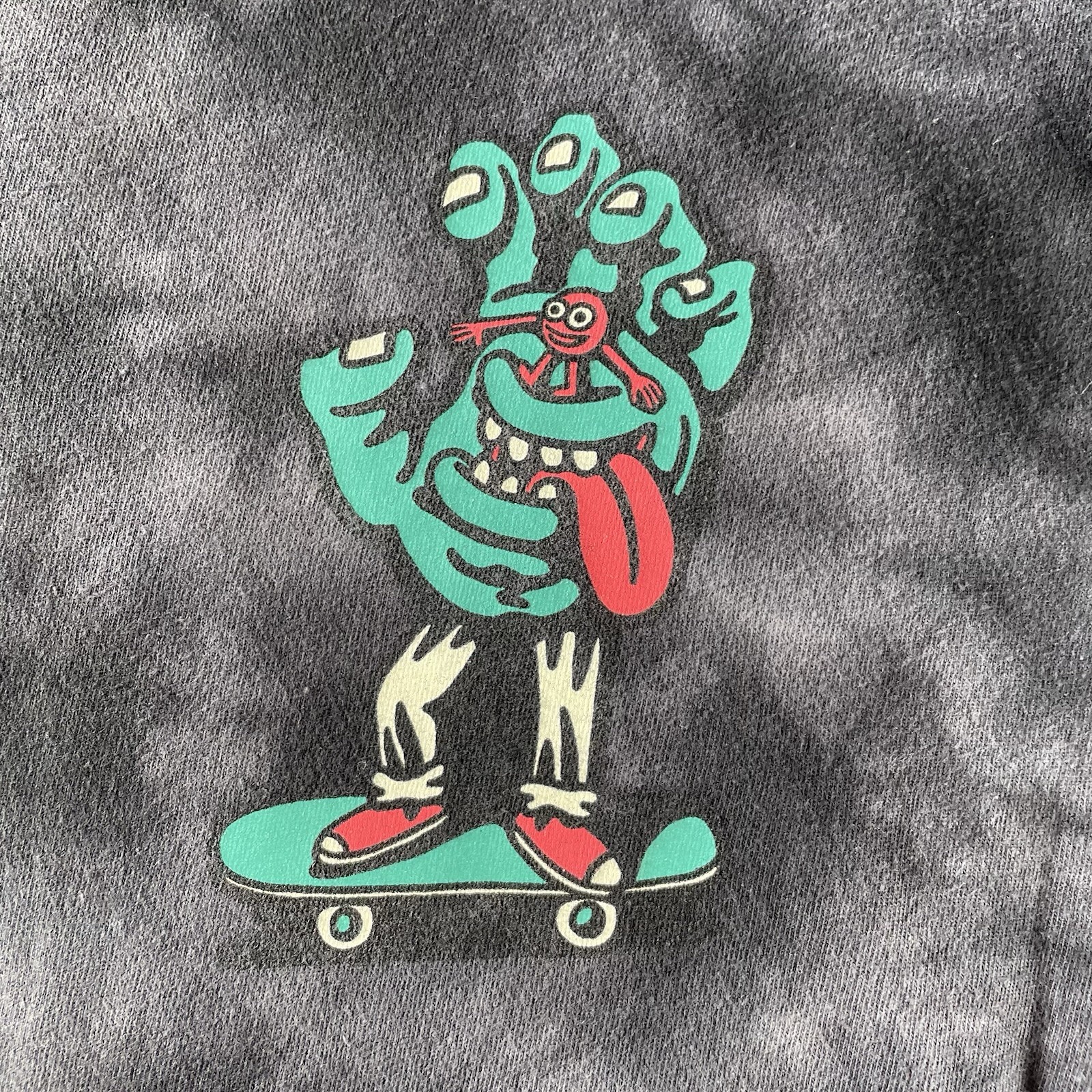 Killer Acid x Santa Cruz Crystal Hand Black Tie Dye Long Sleeve T-Shirt Medium