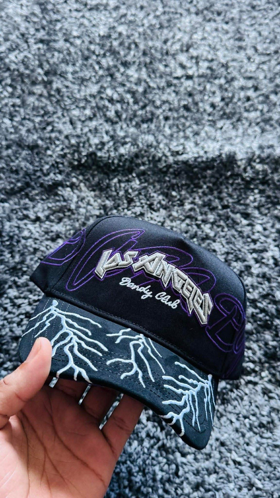 Last Kingdom Derby Club Black Purple Baseball Cap Embroidered Pattern Brim