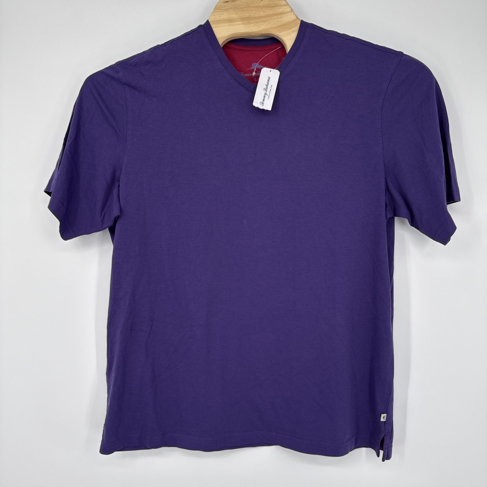 NWT Tommy Bahama Bali Skyline VNeck Tee Purple Resort Supima Cotton Beach Mens L