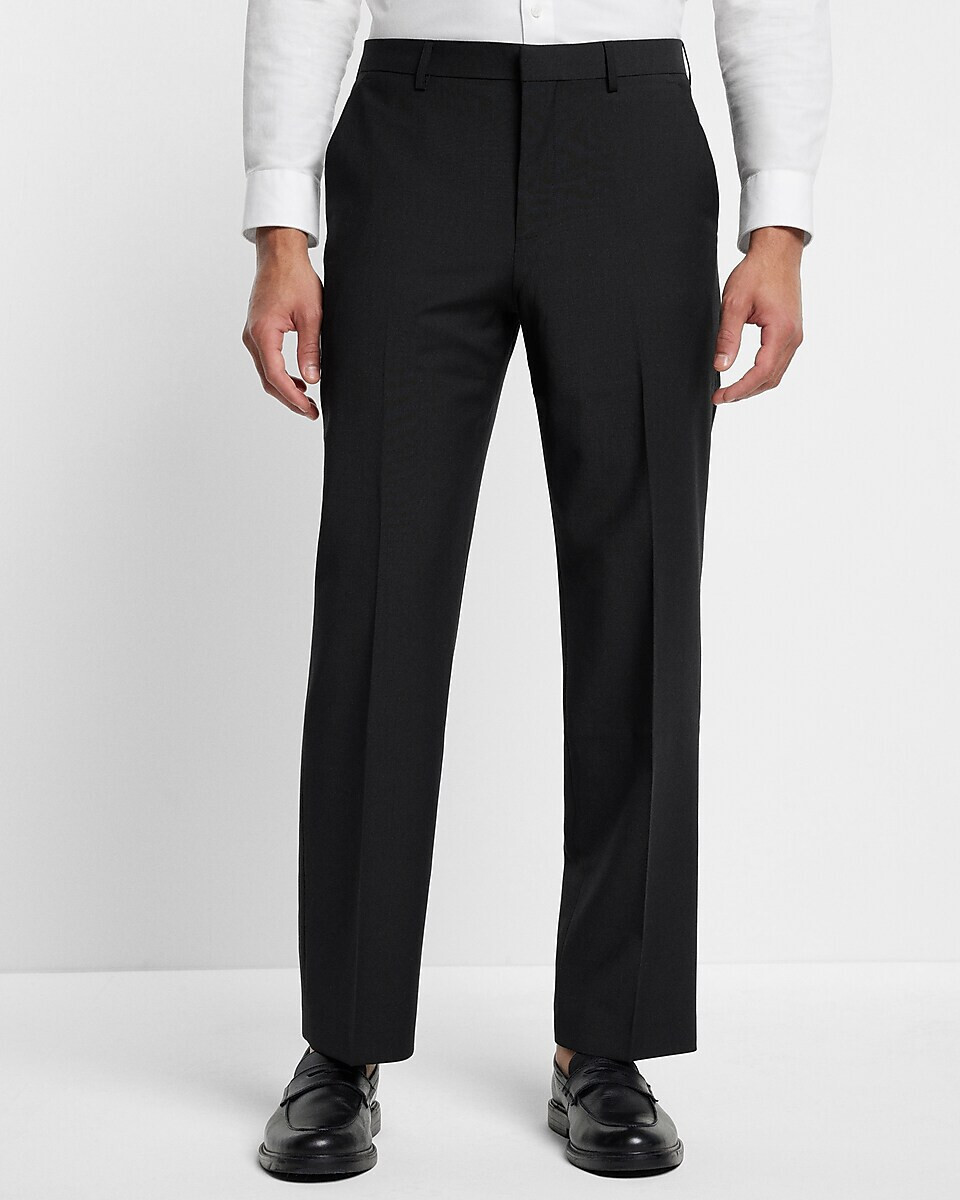 NEW EXPRESS $128 BLACK CLASSIC WOOL BLEND MODERN TECH SUIT PANT SZ 30/32