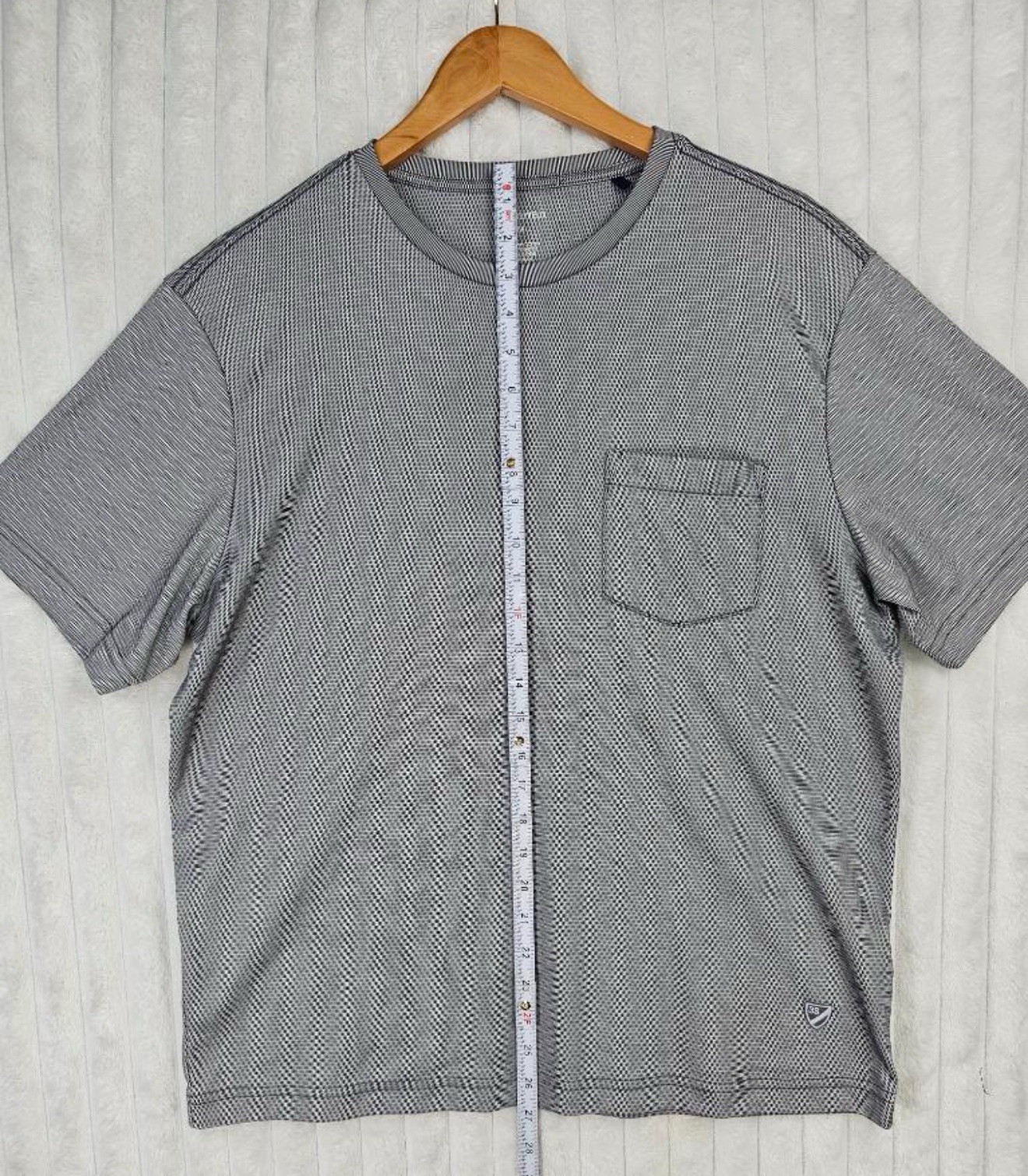 Cremieux Pima Cotton Polyester Blend Grey Short Sleeve Front Pocket T-Shirt M