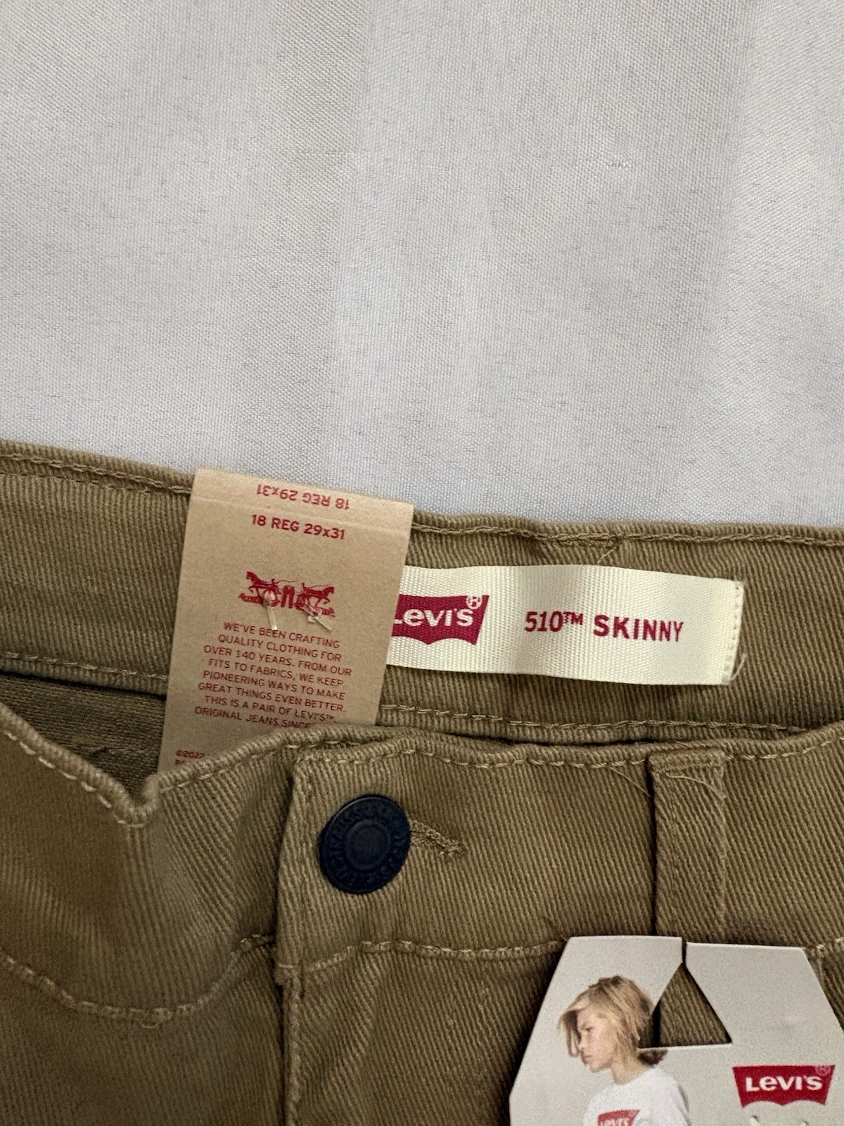 NEW Levis Boys 510 Skinny Performance Stretch Jean Size 18 REG 29 x 31 Levis Tan