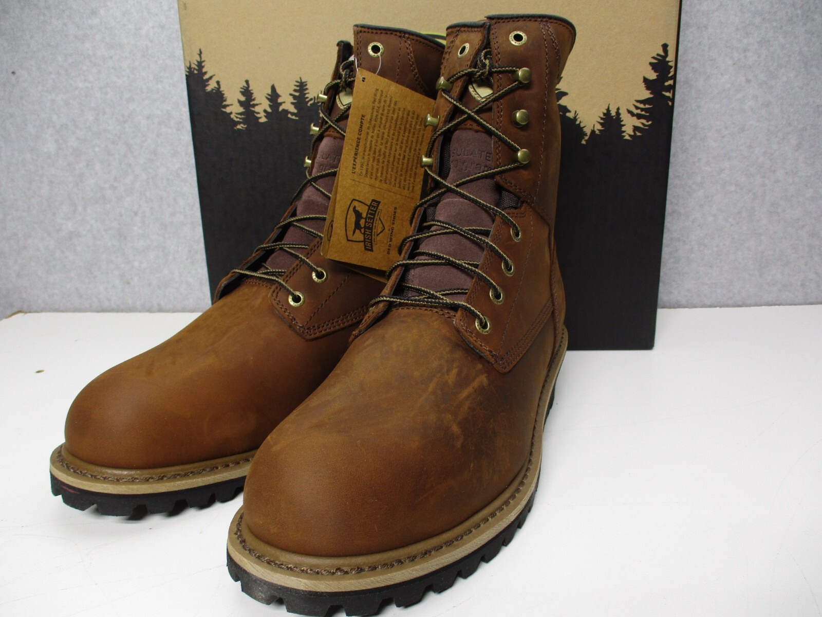 Red Wing Irish Setter Mens Sz 10 M Mesabi Logger Brown Insulated Steel Toe Boots