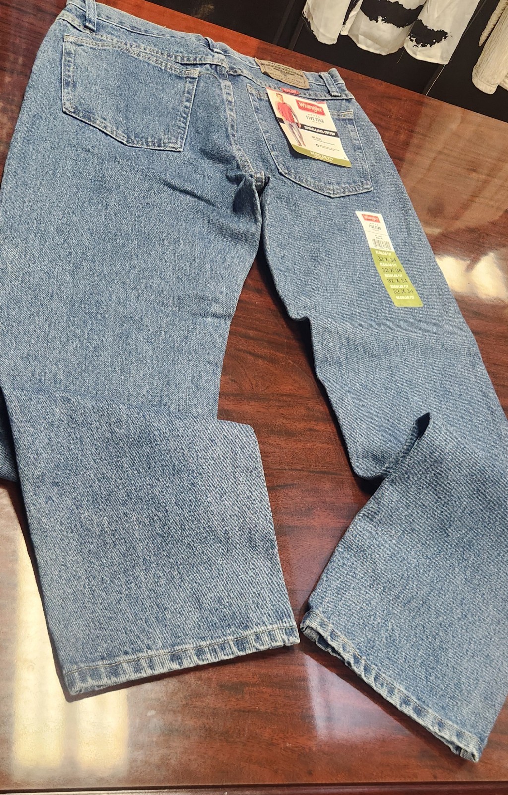 Wrangler Five Star Premium Denim Men’s Regular Fit Jeans Dark Stonewash 96501DS