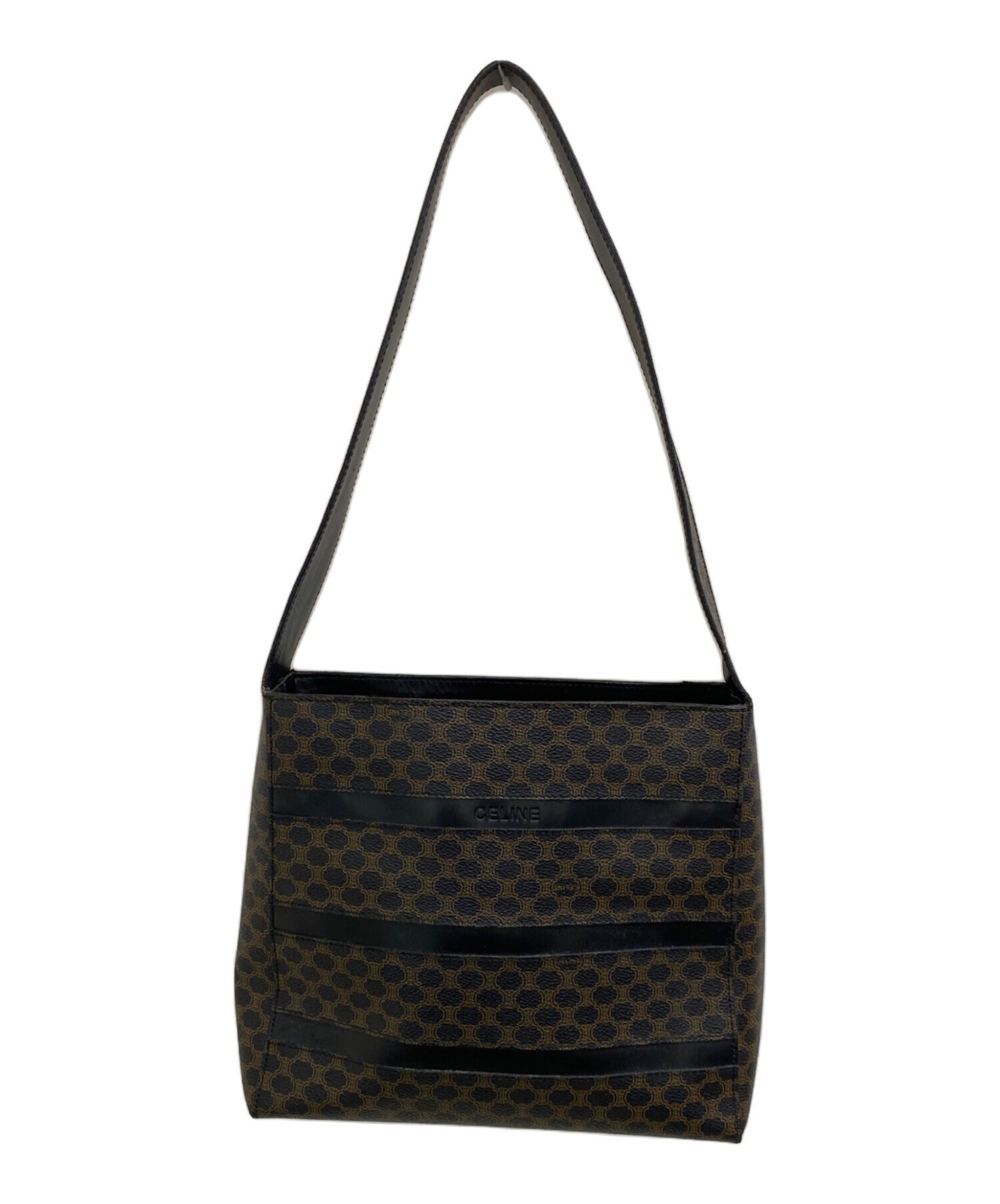 Celine Macadam Pattern One Shoulder Bag MC96 Brown #TFB13761