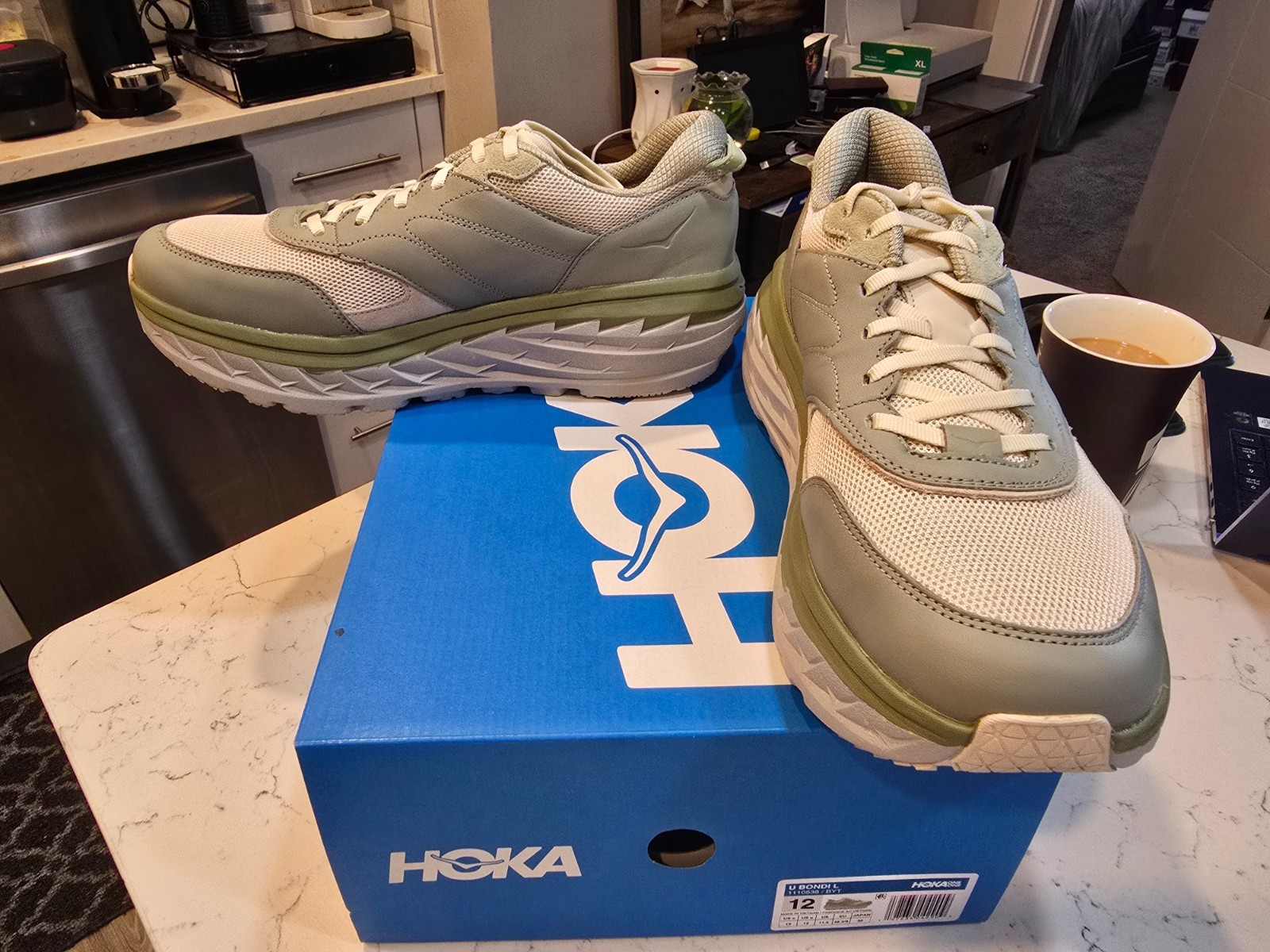 Hoka Bondi L Barley Oat Milk 1110538-BYT Men’s Size 11 US Running Comfort Shoes