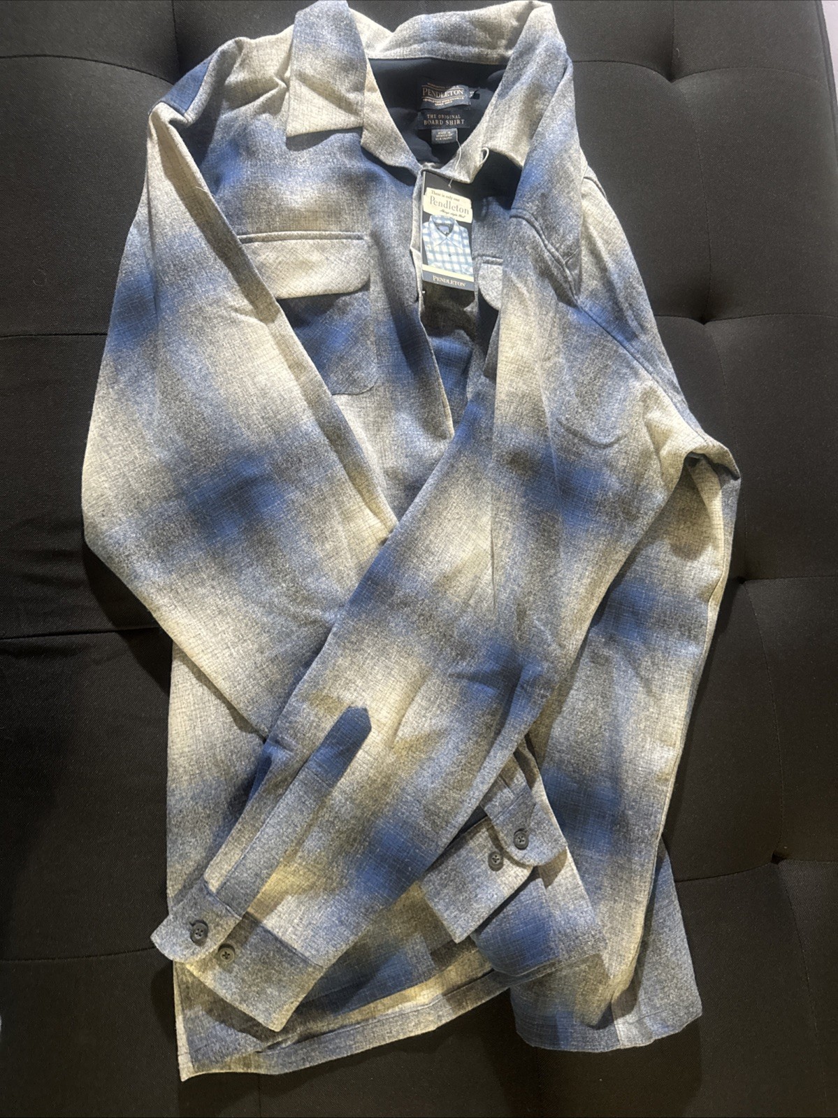 Pendleton Virgin Wool Shirt Mens Tall XXXL Blue Plaid Board Shirt (New w/ Tags)