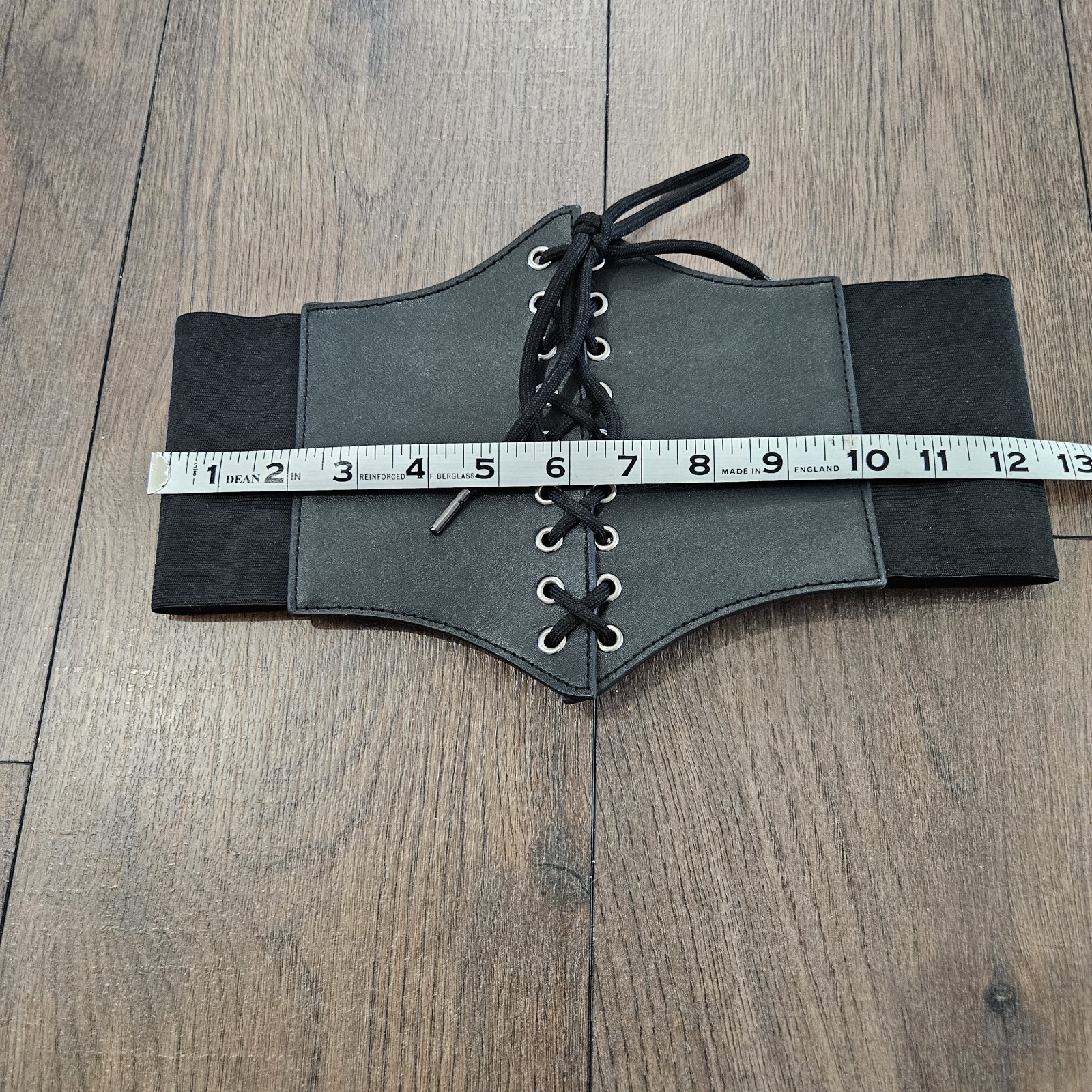 Black Lace Up Snap Button Closure Stretchy Corset