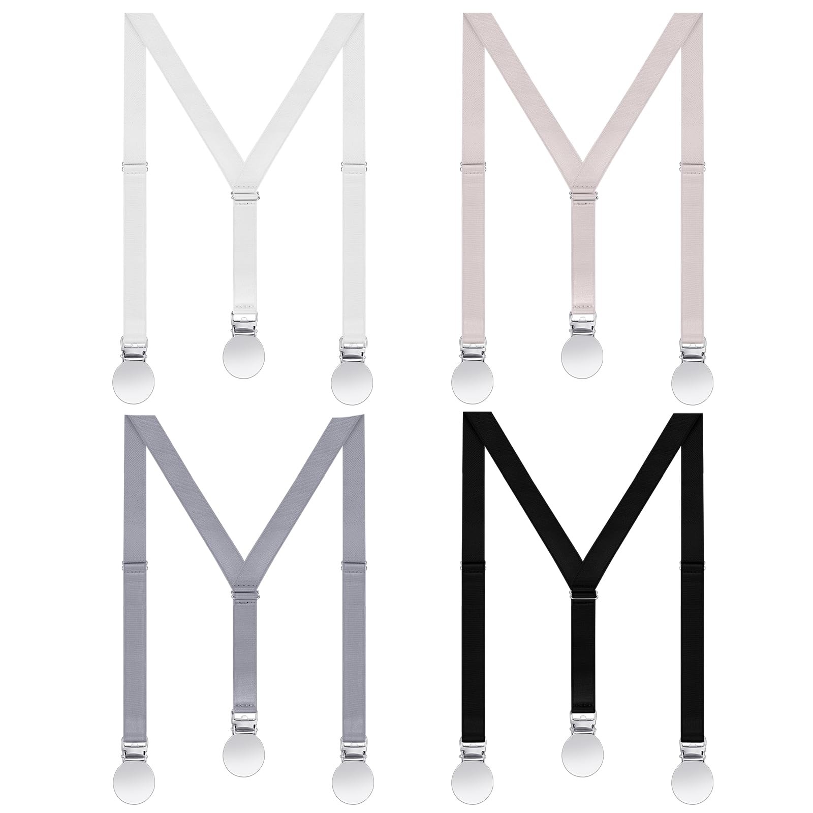 Sintege 4 Pcs Thin Y Women Suspenders 1″ 1/2″ Ladies 1/2 Inch, Multicolor
