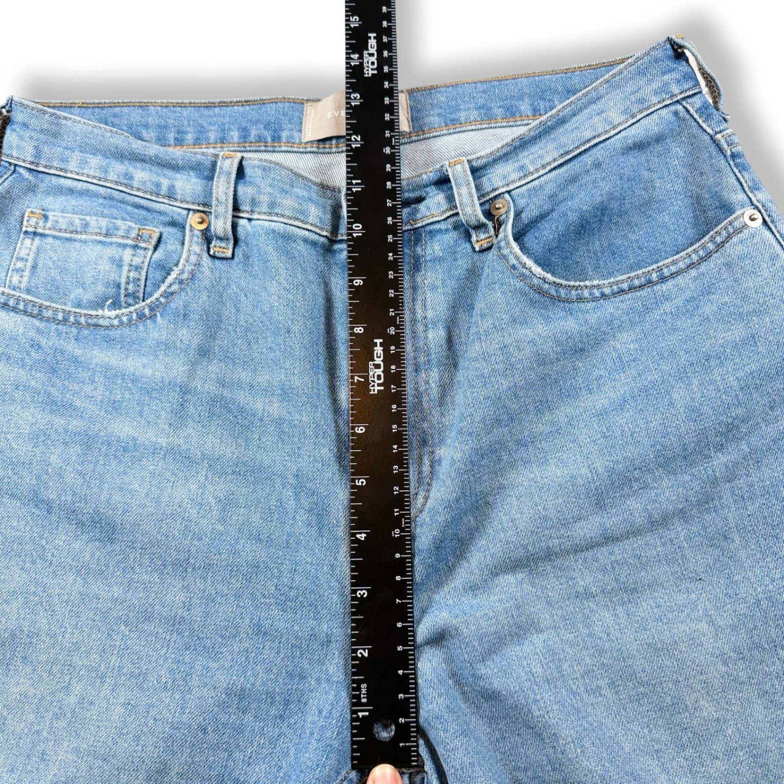 Everlane High Rise Straight Jeans Blue Ankle Denim 29 Ankle Stretch Womens