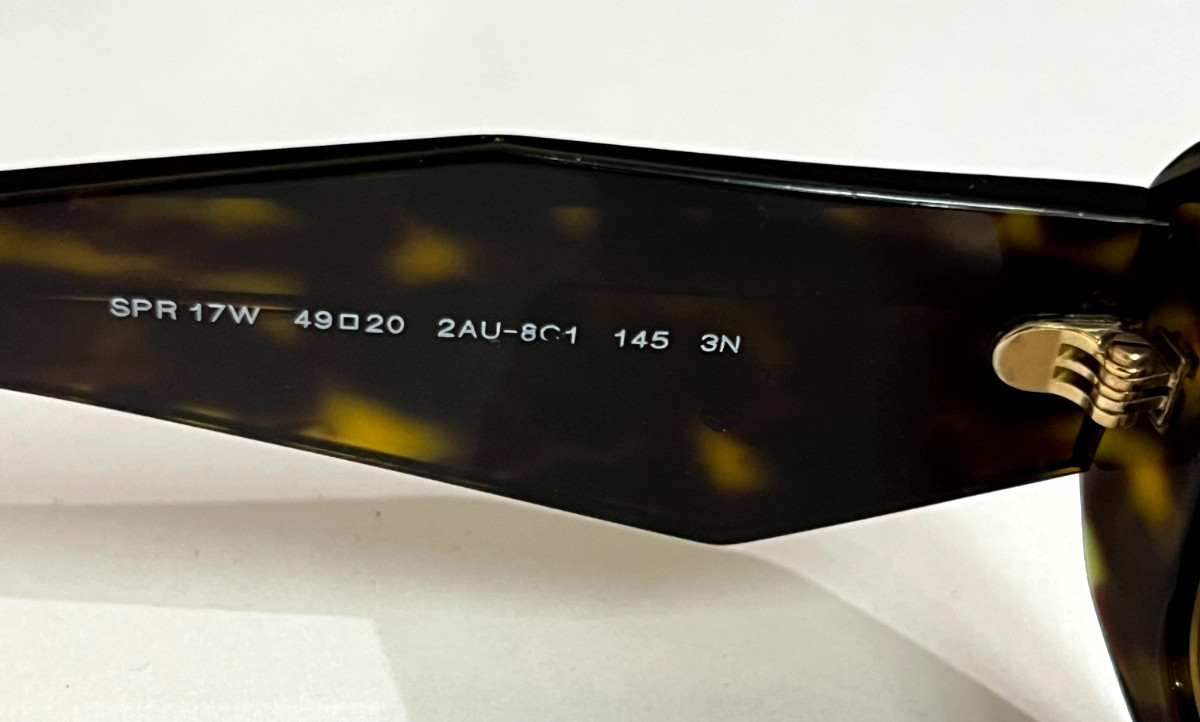 PRADA SPR17W 2AU-8C1 145 3N TORTOISE-SHELL RECTANGULAR SUNGLASSES