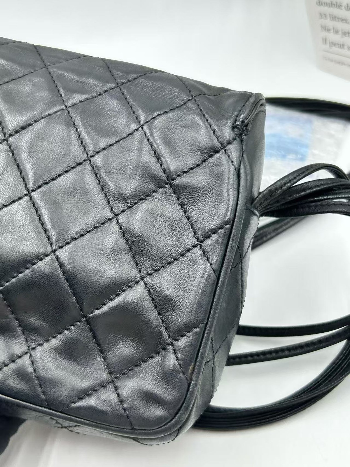 Chanel Crossbody Flap Bag Quilted Black Lambskin Leather France